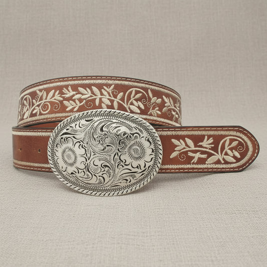 Saddle Stitch Embroidered Belt