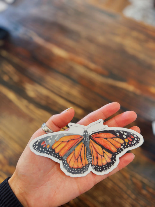 Monarch Butterfly Watercolor Sticker