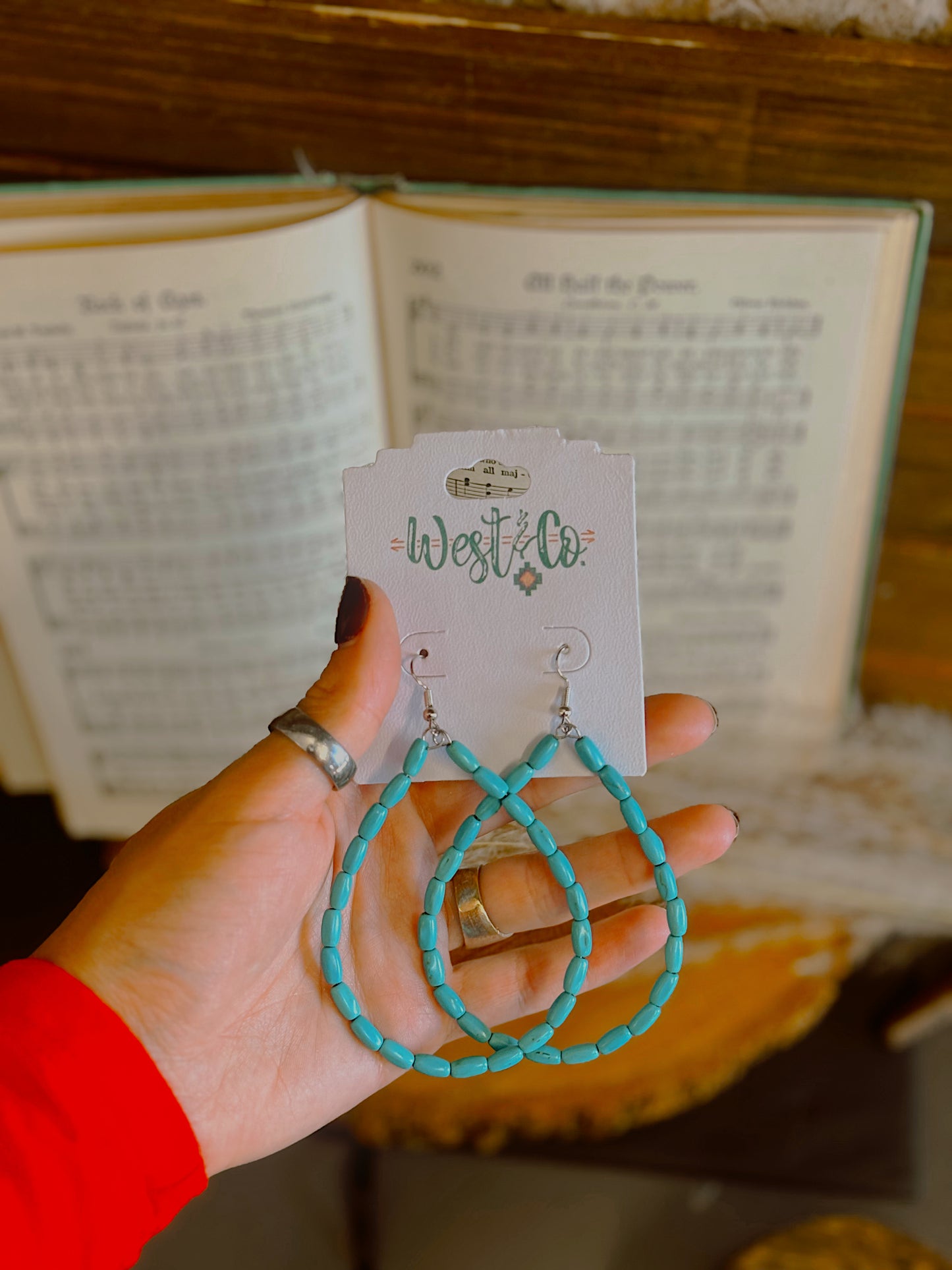 The Rainy Turquoise Beaded Hoop Earrings