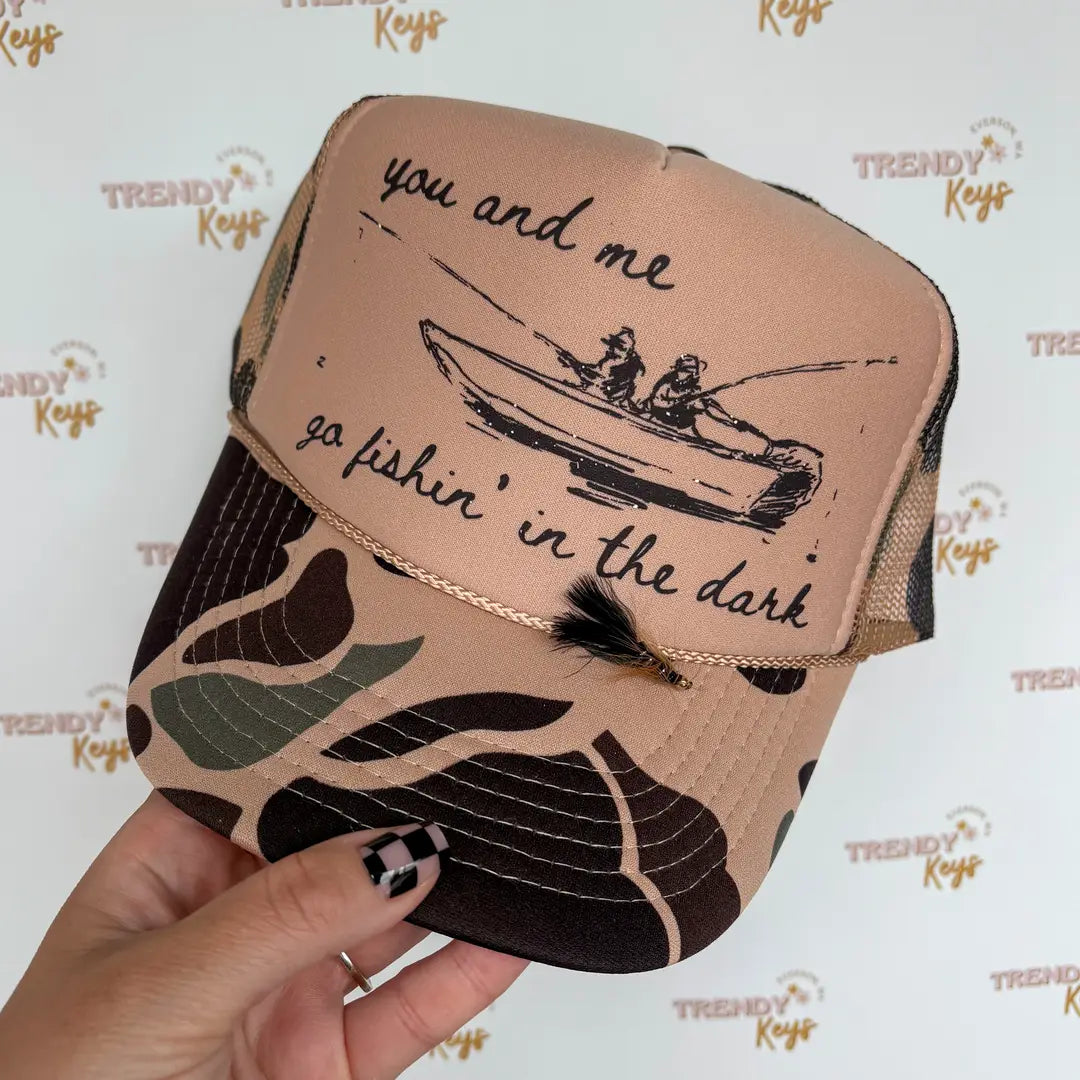 Go Fishin' In The Dark Trucker Hat
