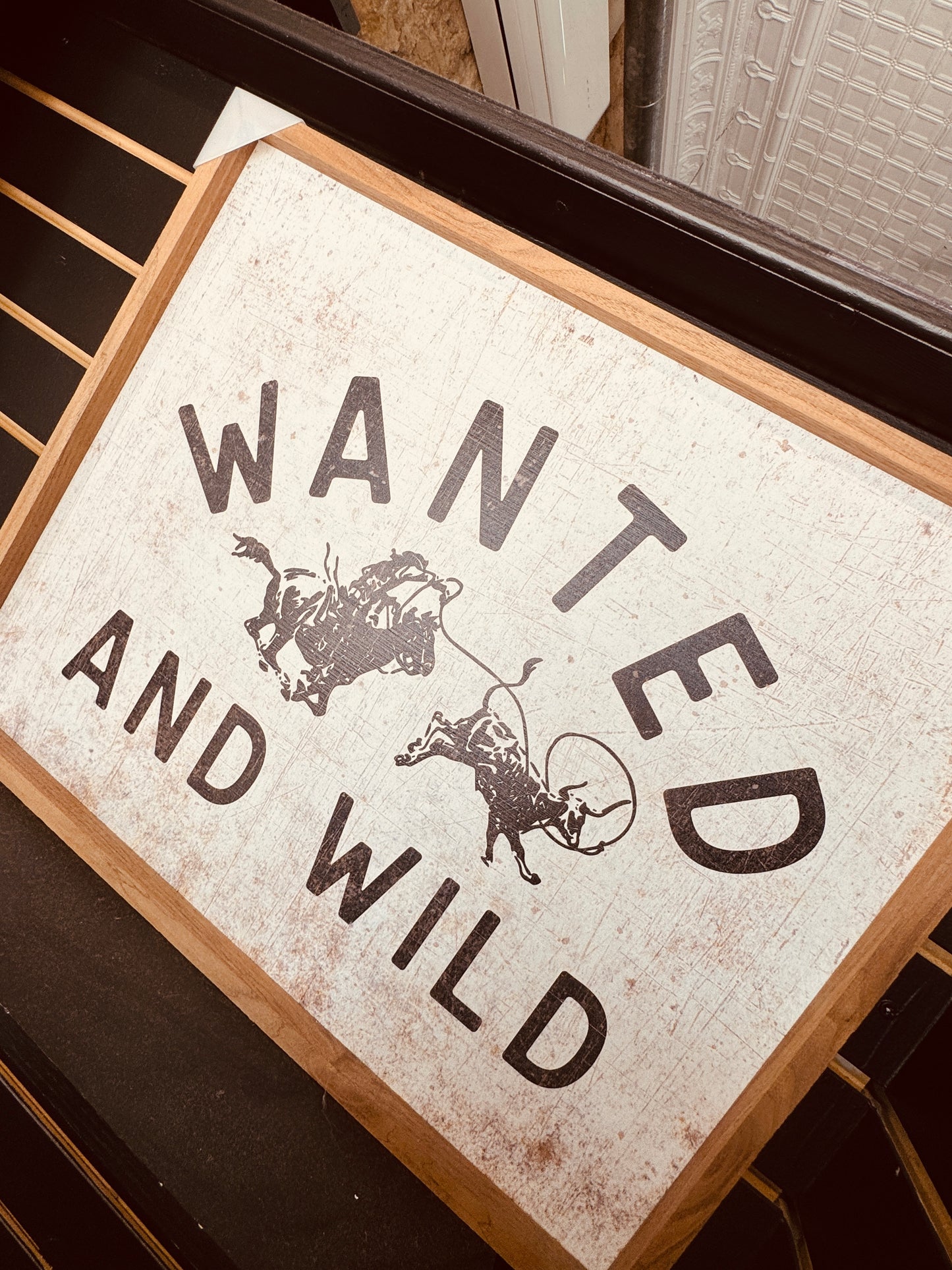 Wanted and Wild Calf Roper Box Sign