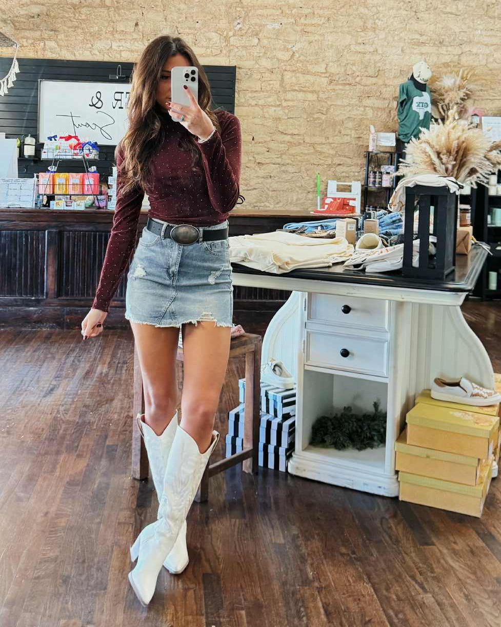 The Brynn Denim Stretch Skirt