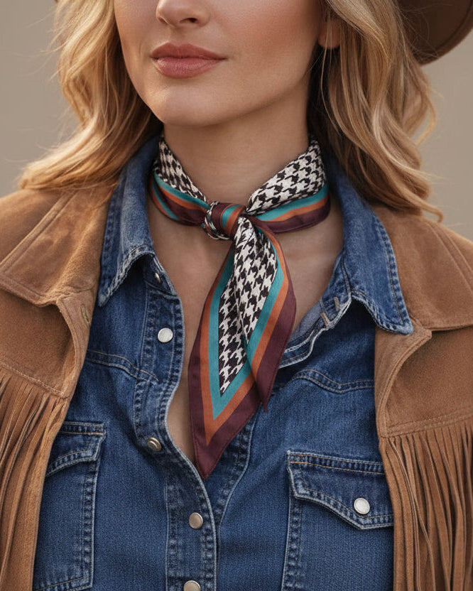 The Arizona Western Houndstooth Twilly Scarf