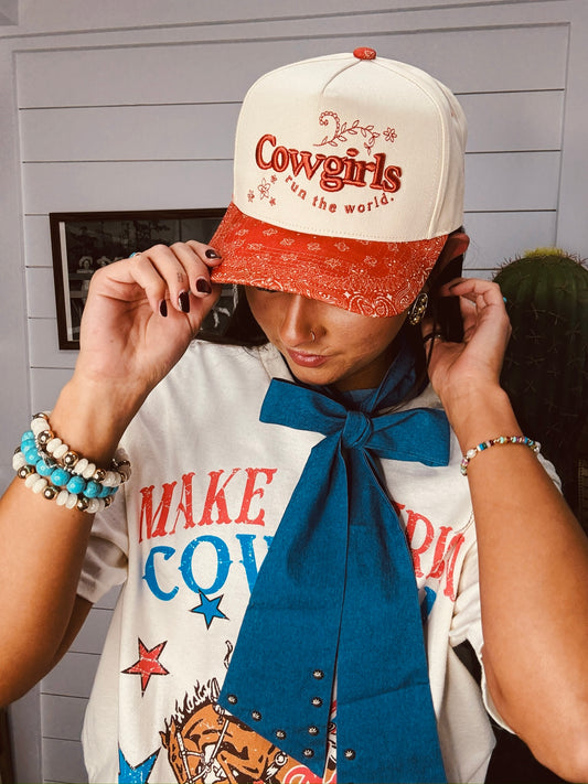 Cowgirls Run The World Trucker Hat