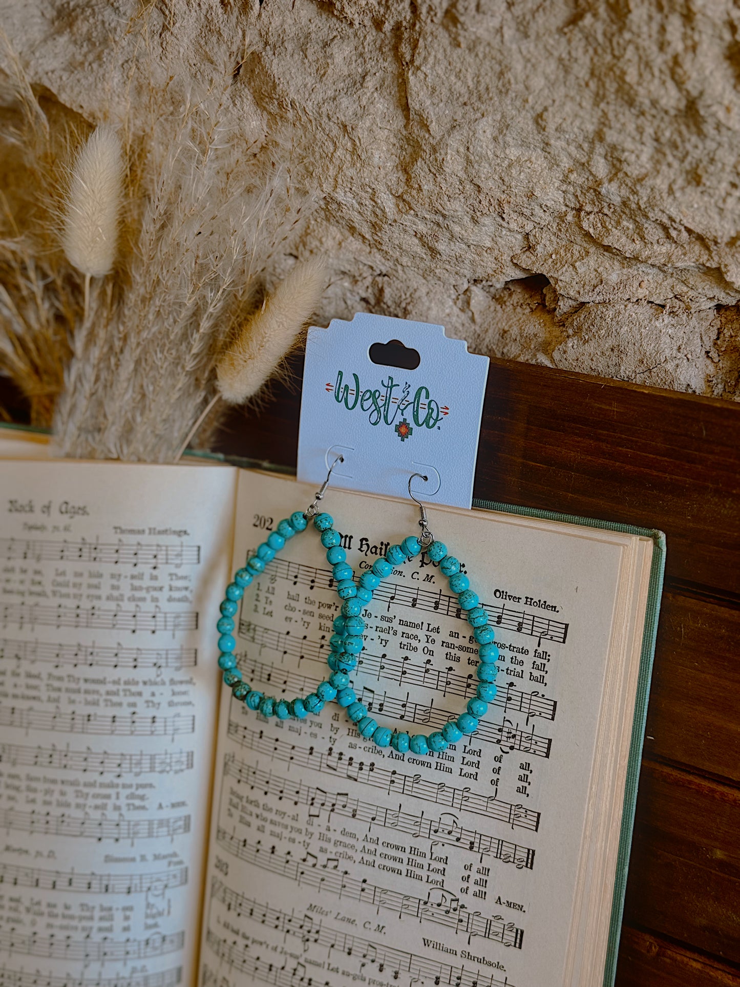 The Myra Turquoise Beaded Hoop Earrings