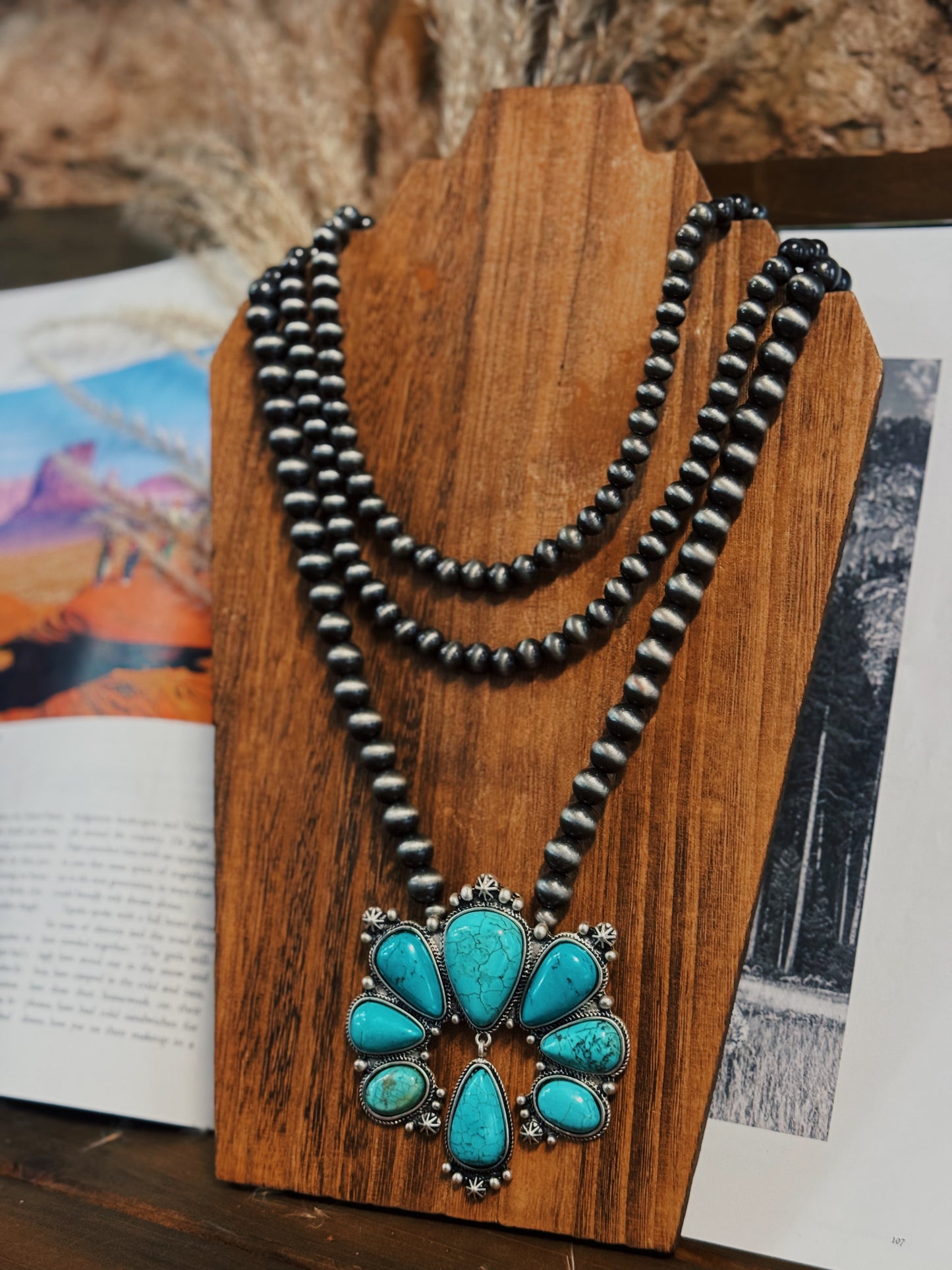 Canyon Queen Squash Blossom Necklace