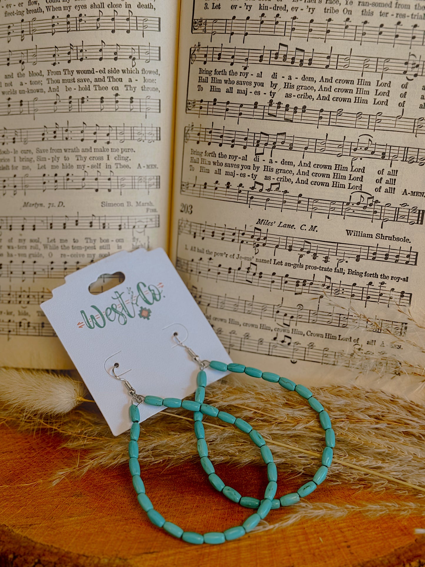 The Rainy Turquoise Beaded Hoop Earrings