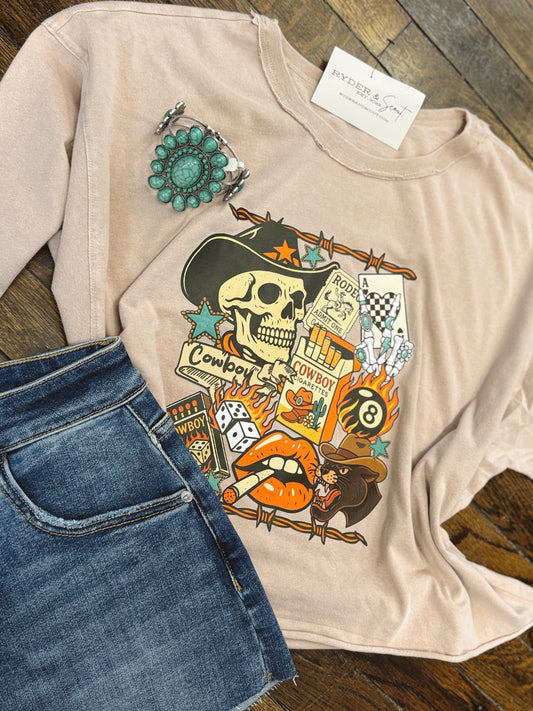 Western Collage Oversized Graphic Tee