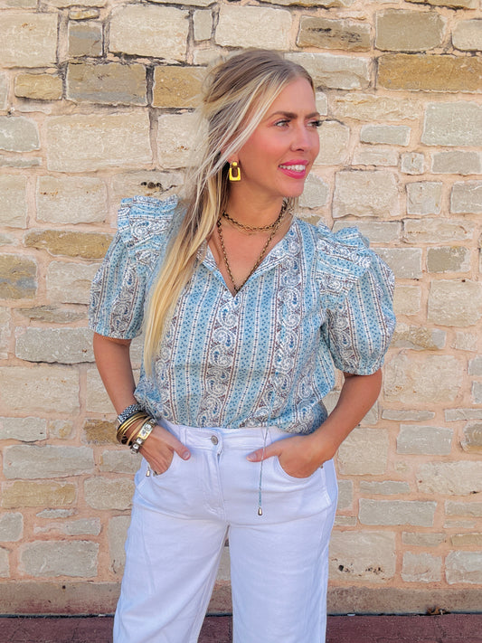 Powdered Perfection Paisley Top