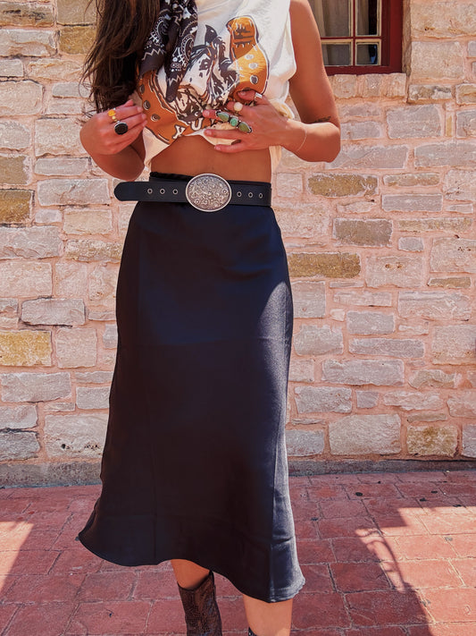 Old Money Satin Skirt