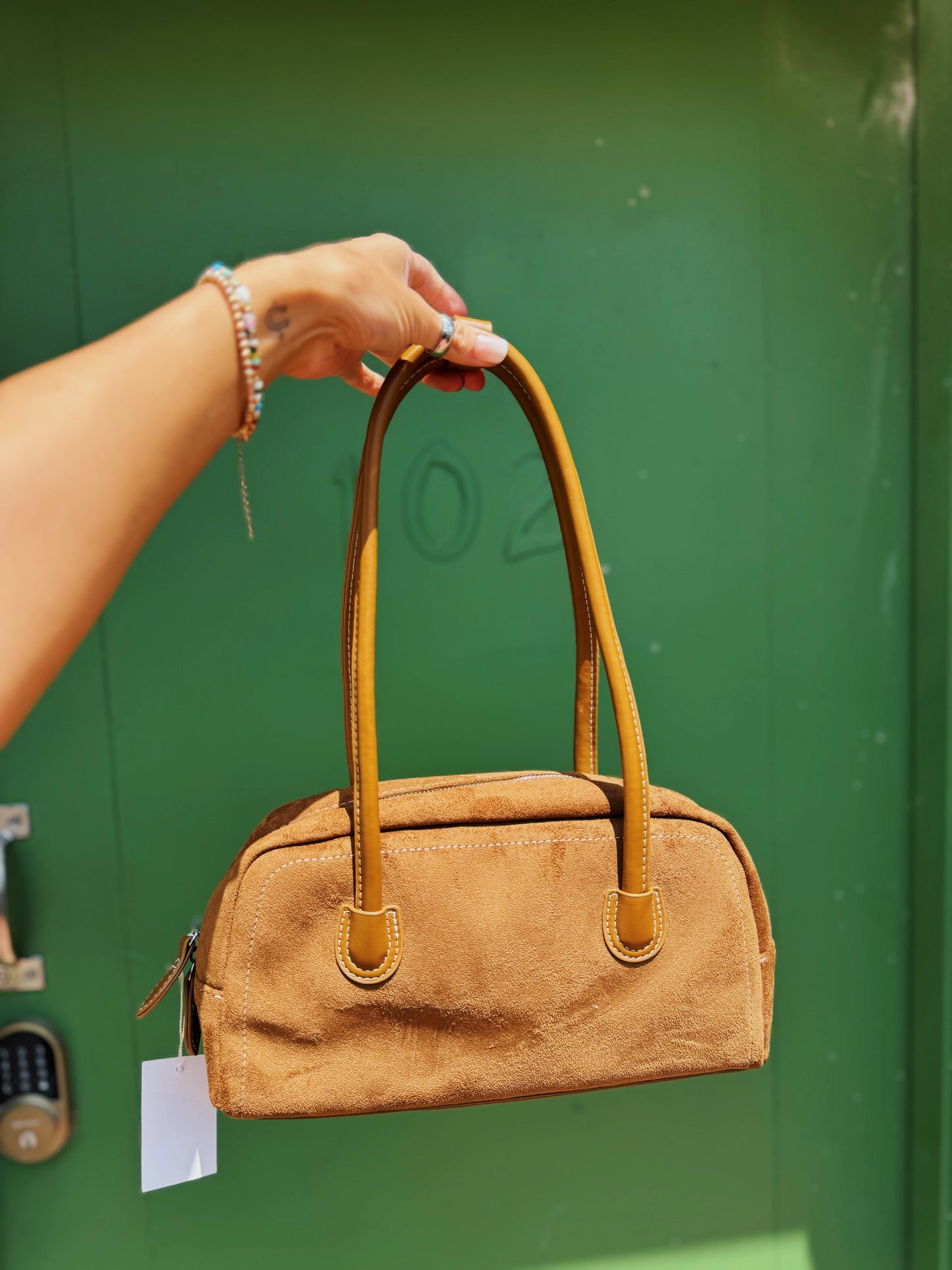 Suede Baguette Hand Bag