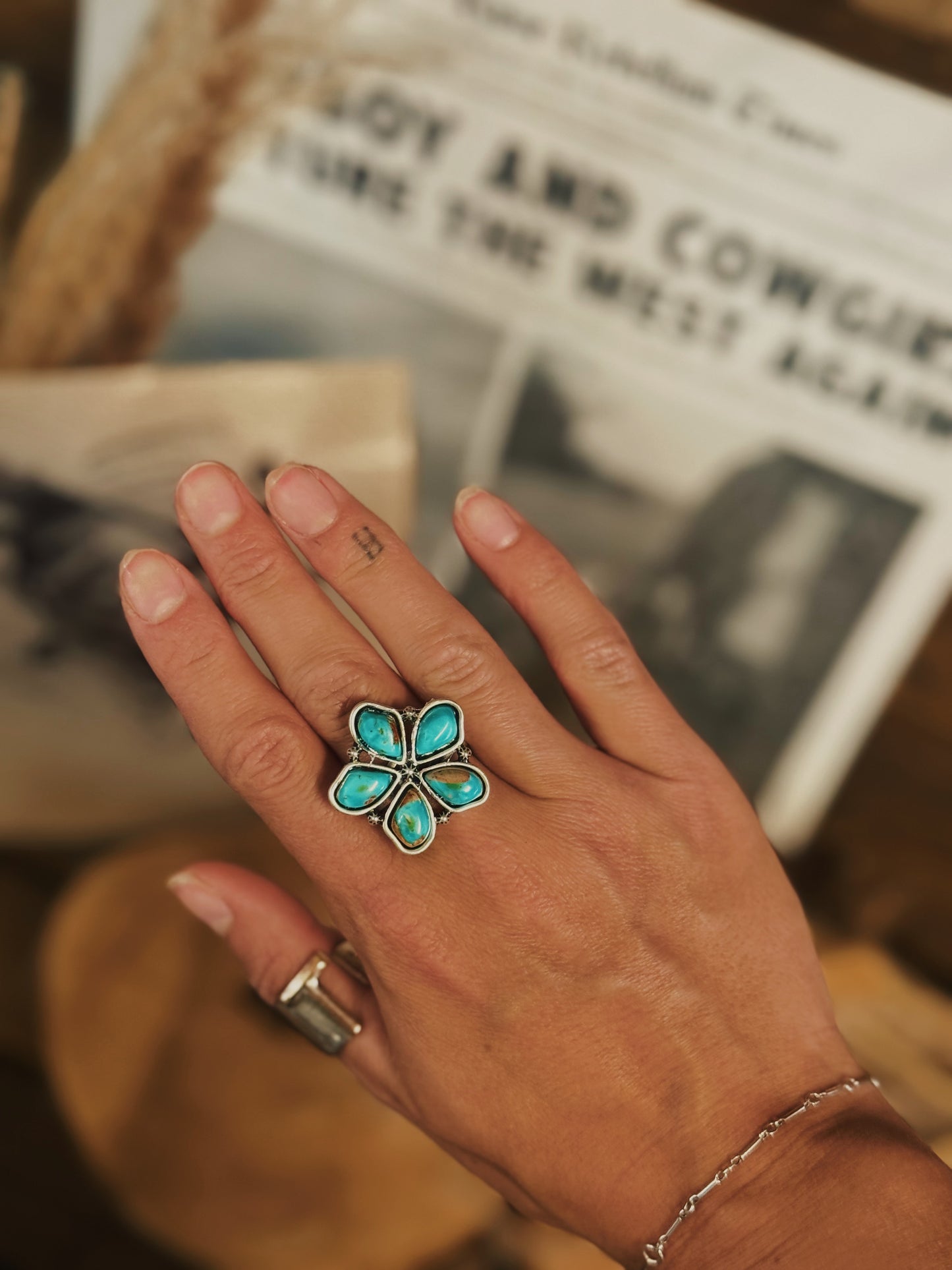 Desert Flower Turquoise Ring
