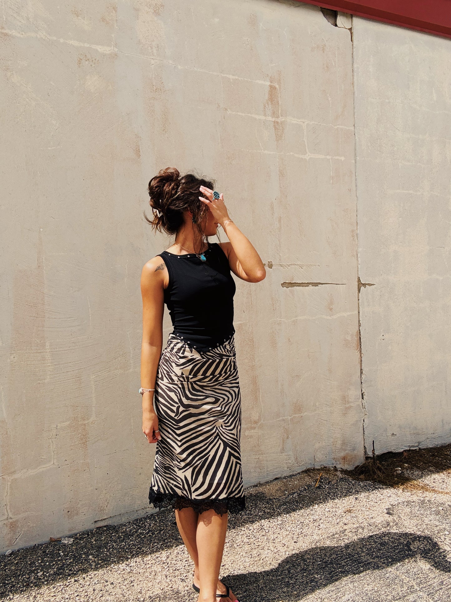 Studded Sweetheart Asymmetrical Top