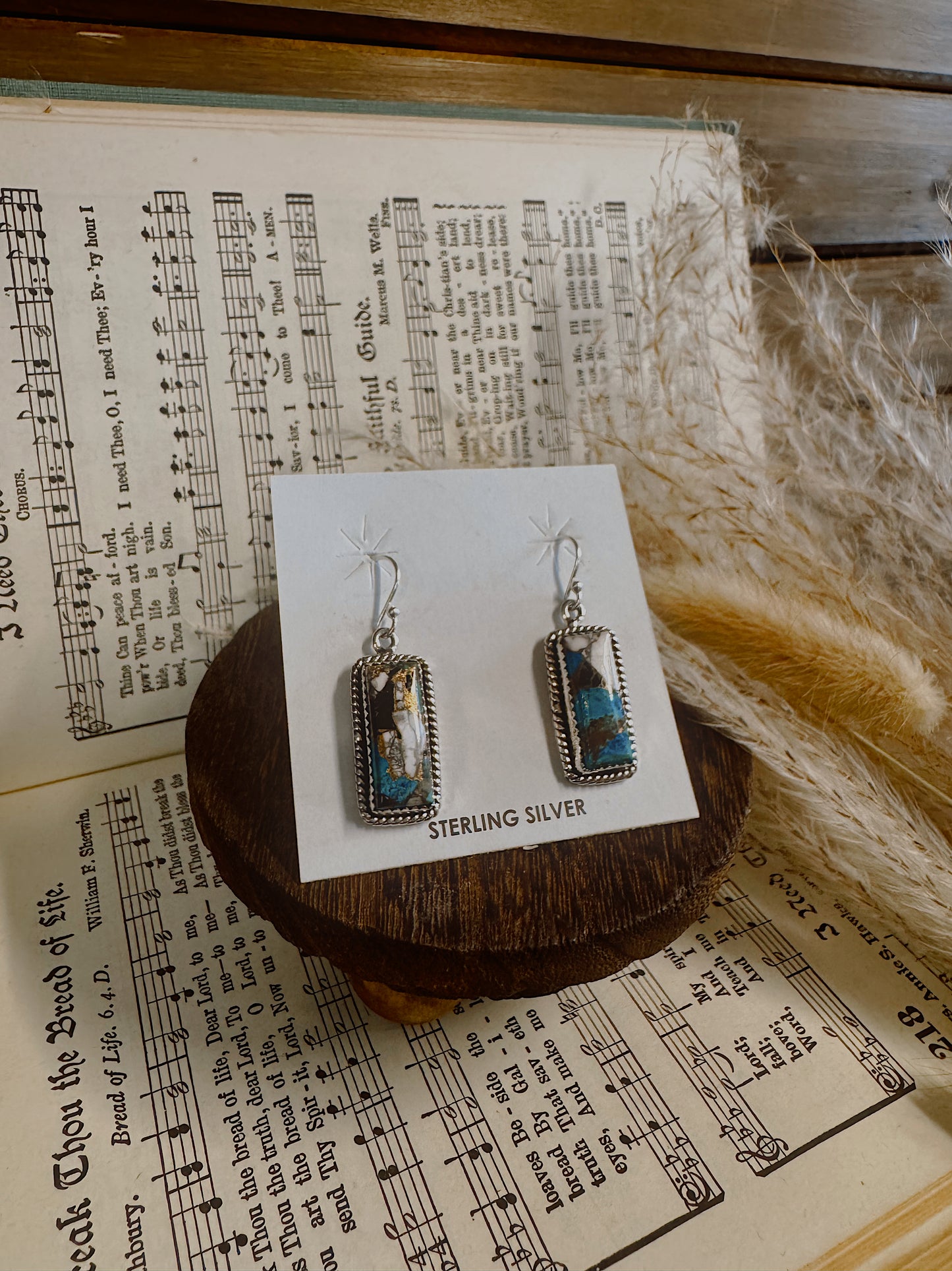 White Buffalo Dangle Earrings