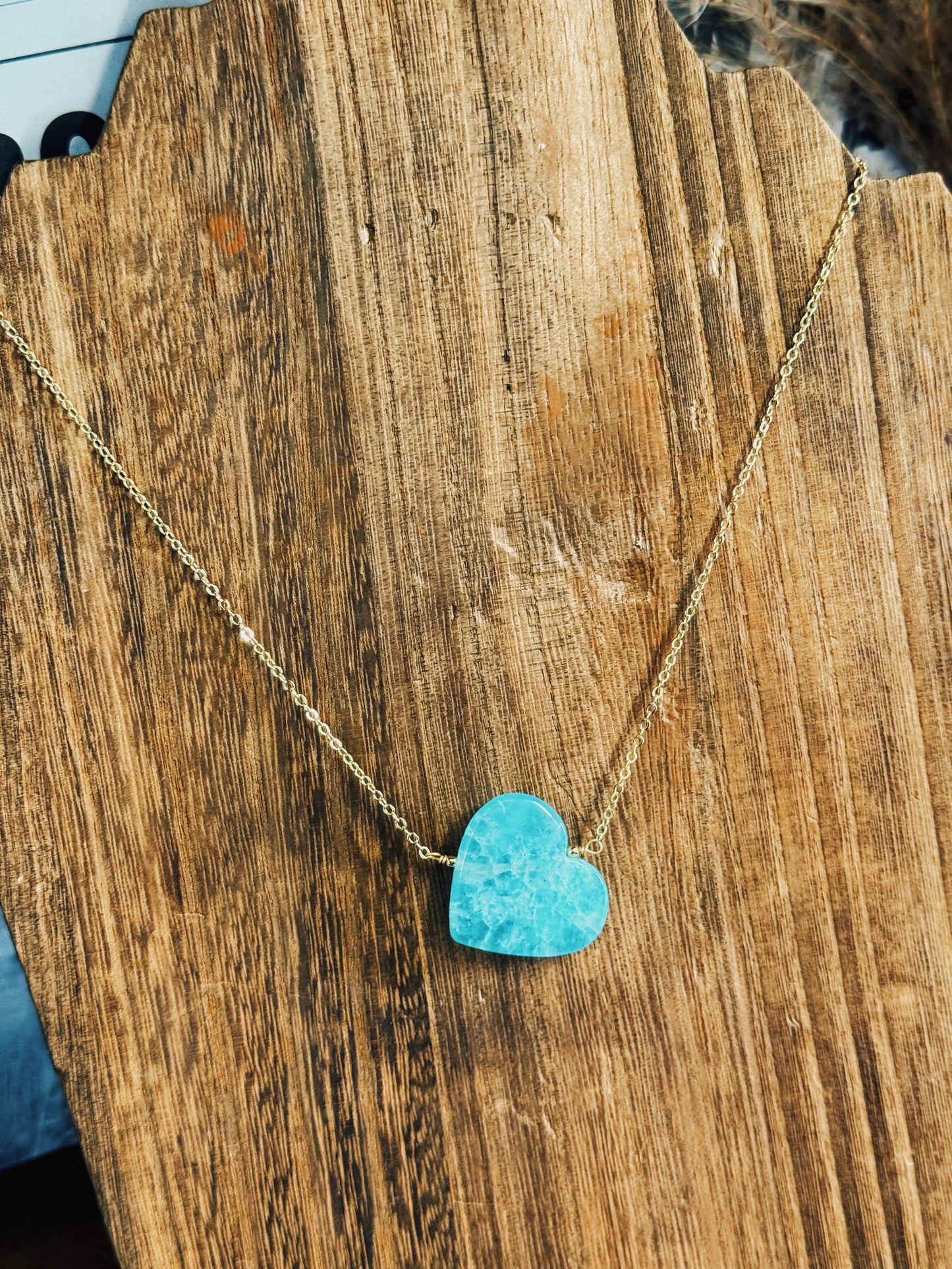 The Birdie Blue Heart Necklace