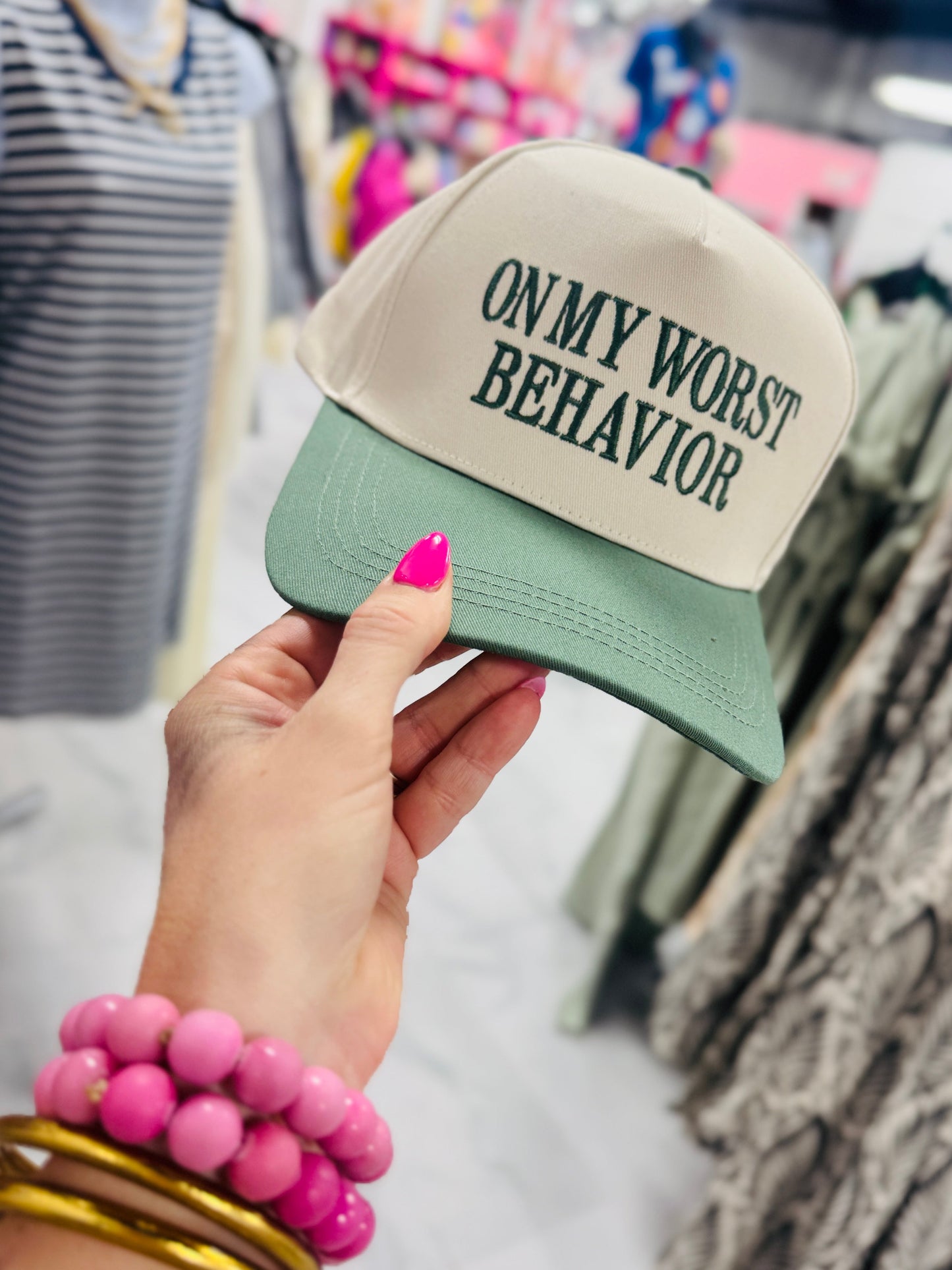 On My Worst Behavior Trucker Hat
