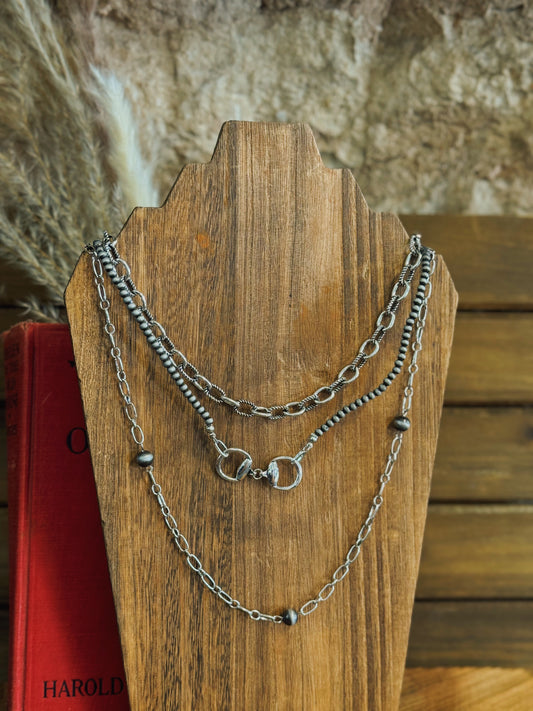 Stacked Lux Horsebit Necklace