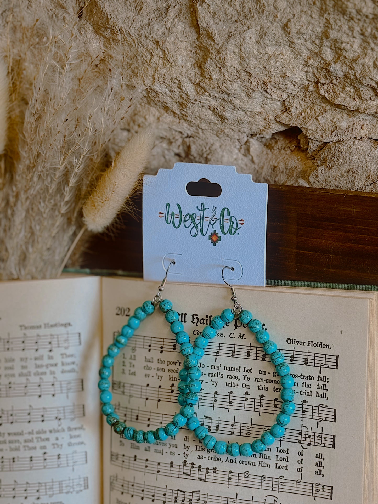 The Myra Turquoise Beaded Hoop Earrings