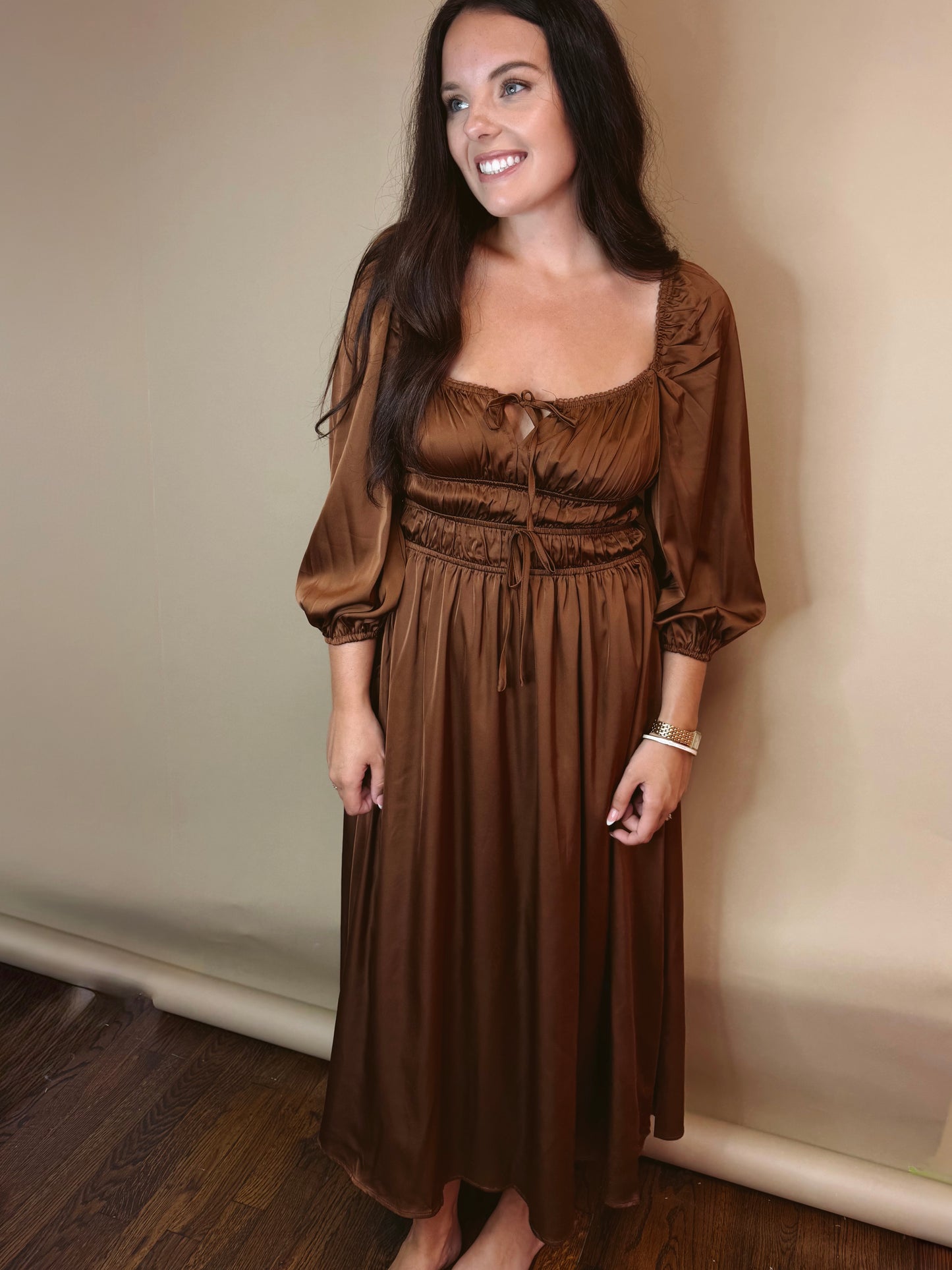 Cold Brew Satin Dress