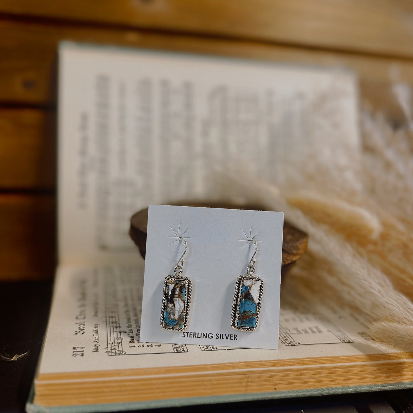 White Buffalo Dangle Earrings
