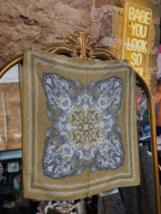 Ornate Sky Olive Bandana
