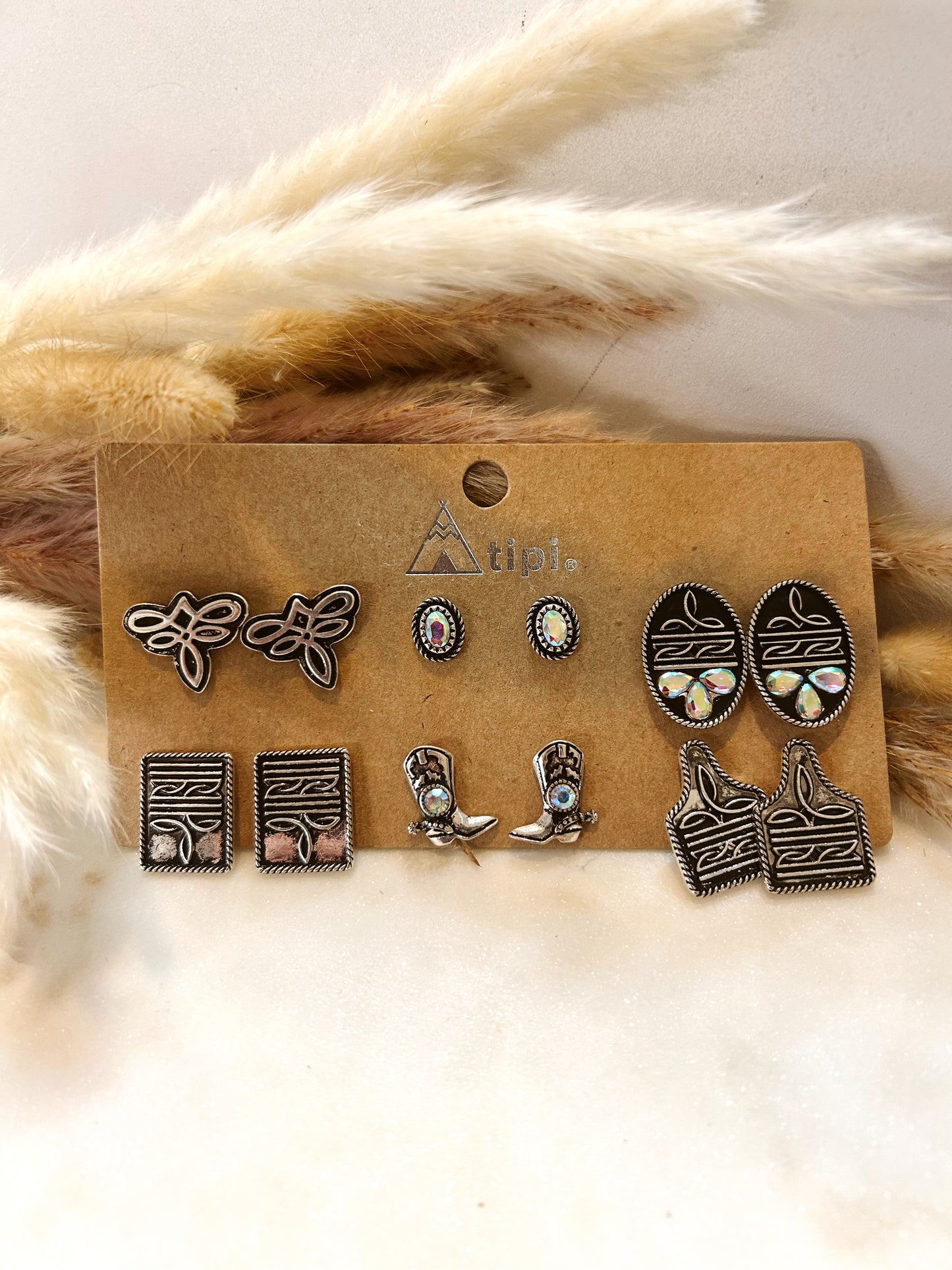 Boot Stitch Earring Set