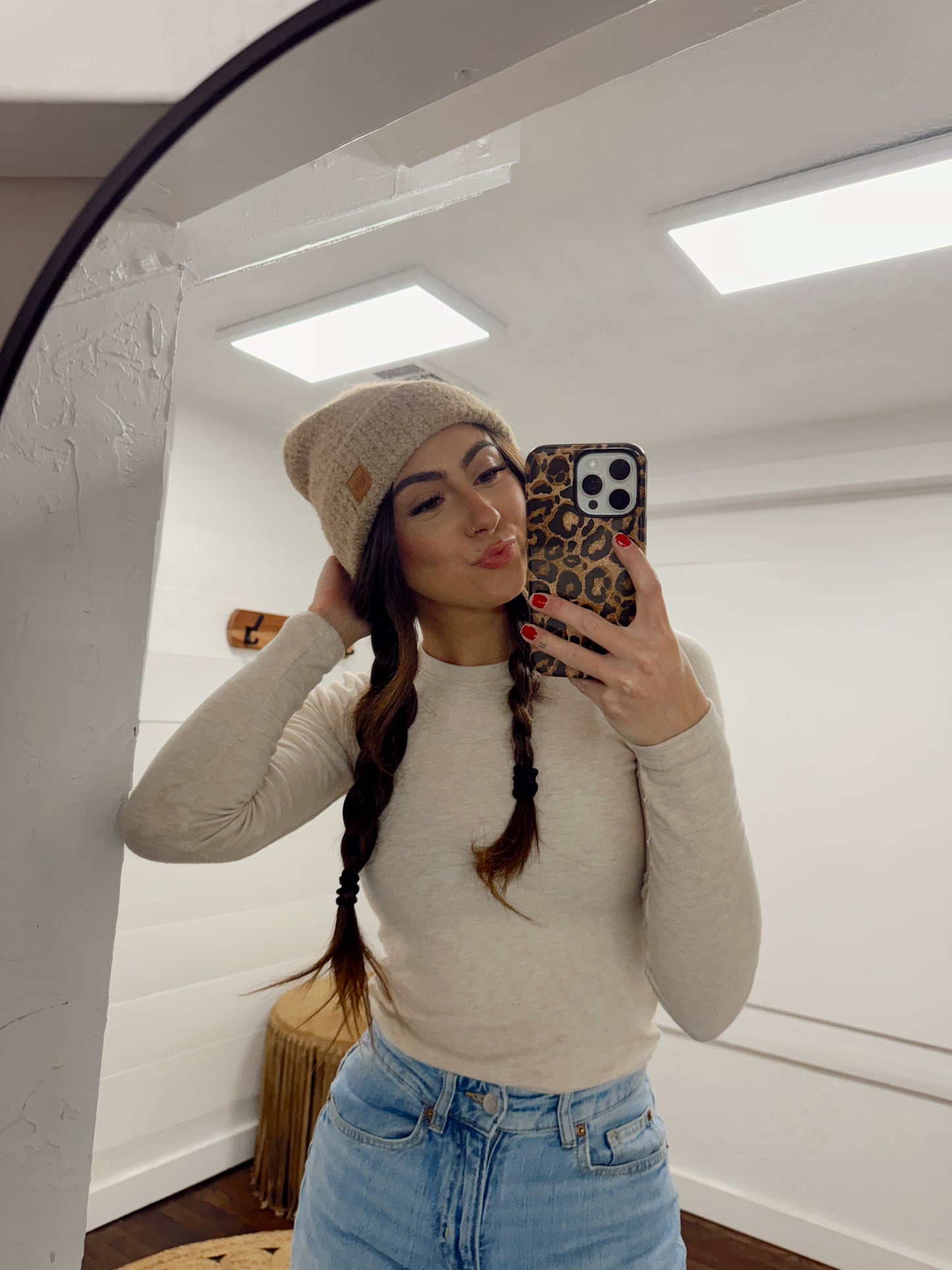 Tan Knit Beanie
