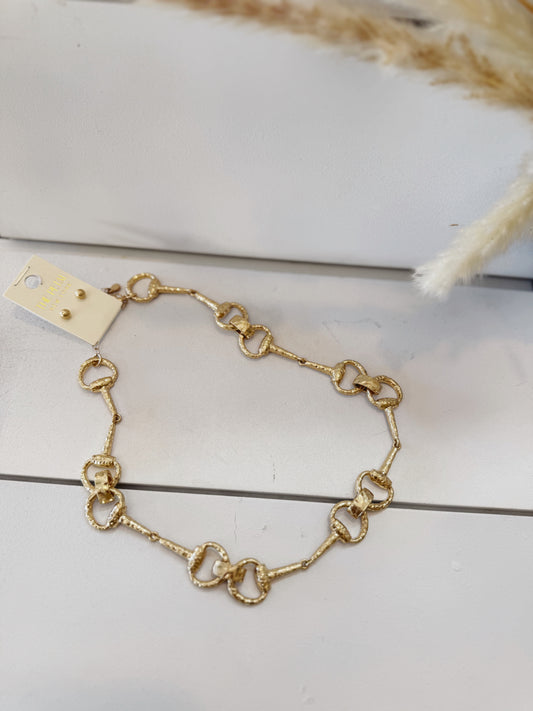 Golden Link Horsebit Necklace