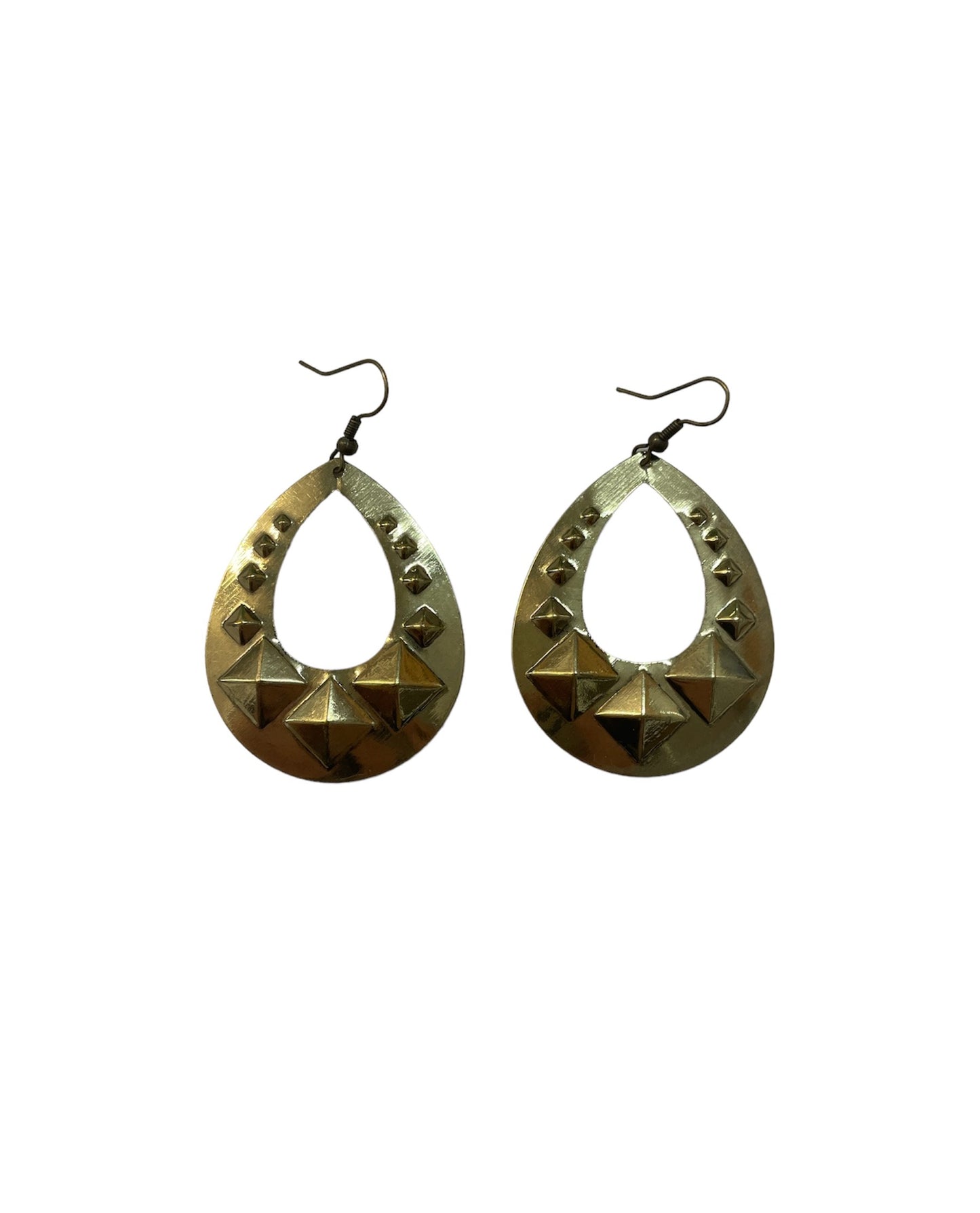 Studded Bronze Drop Earrings