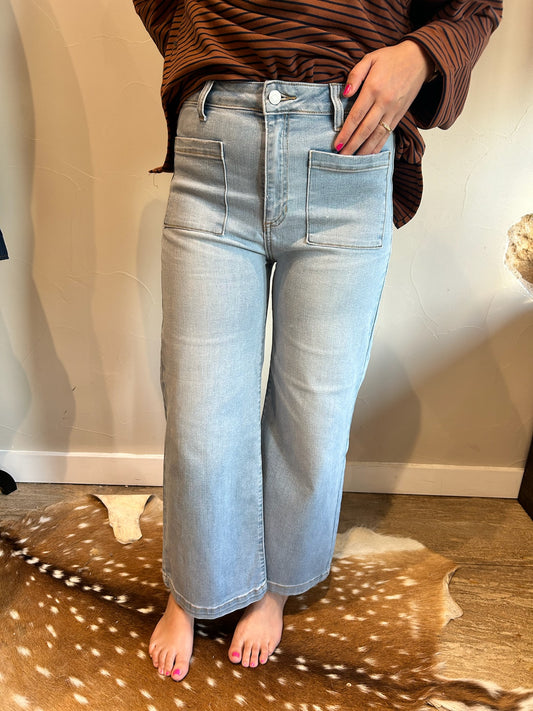 The Amber Crop Wide Leg Jeans