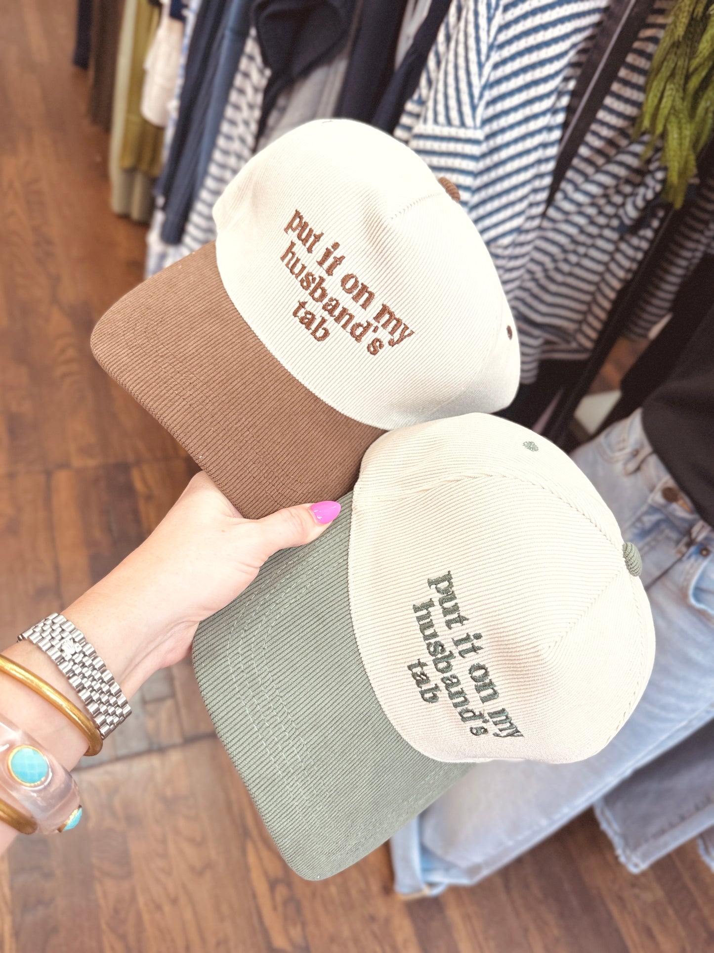 Put It On My Husband's Tab Corduroy Hat