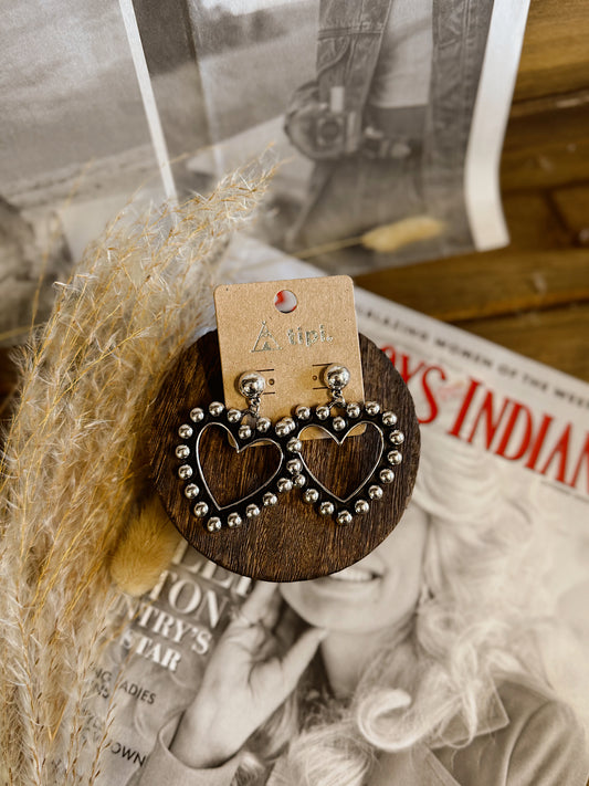 The Studded Heart Earrings