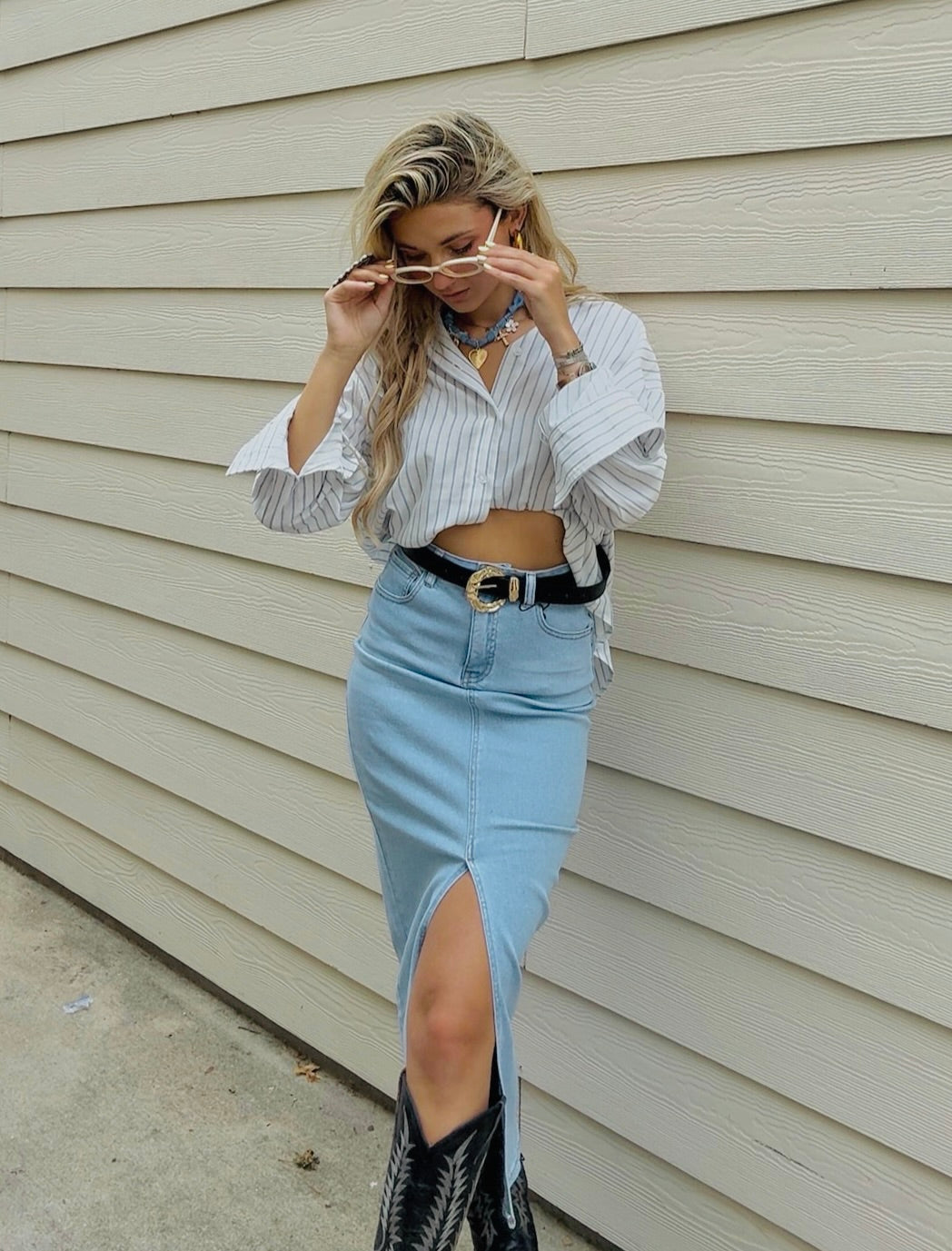 The Hattie Front Slit Maxi Skirt