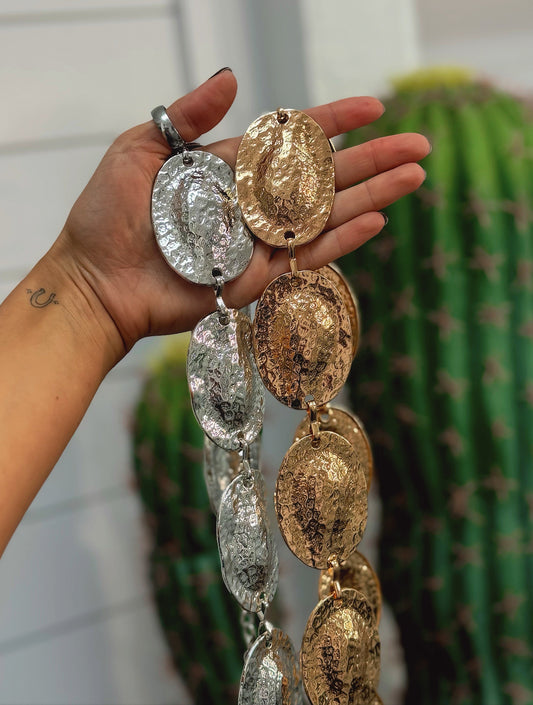 The Sterling Hammered Oval Belt