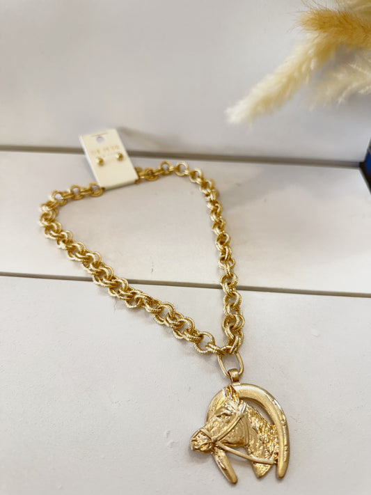 Lucky Charm Horseshoe Necklace