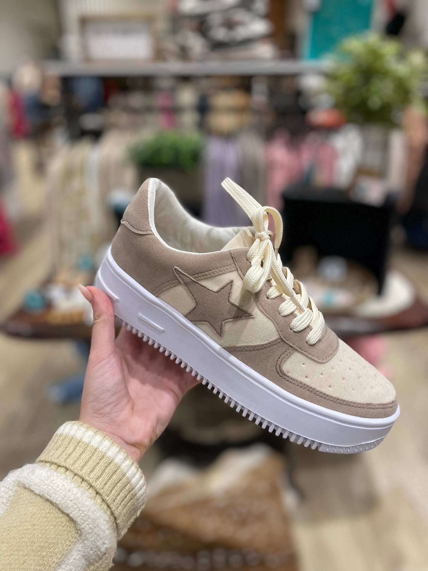The Taylor Taupe Star Sneaker