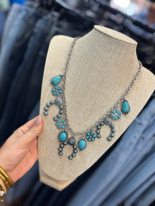 Silver & Saddle Moments Necklace