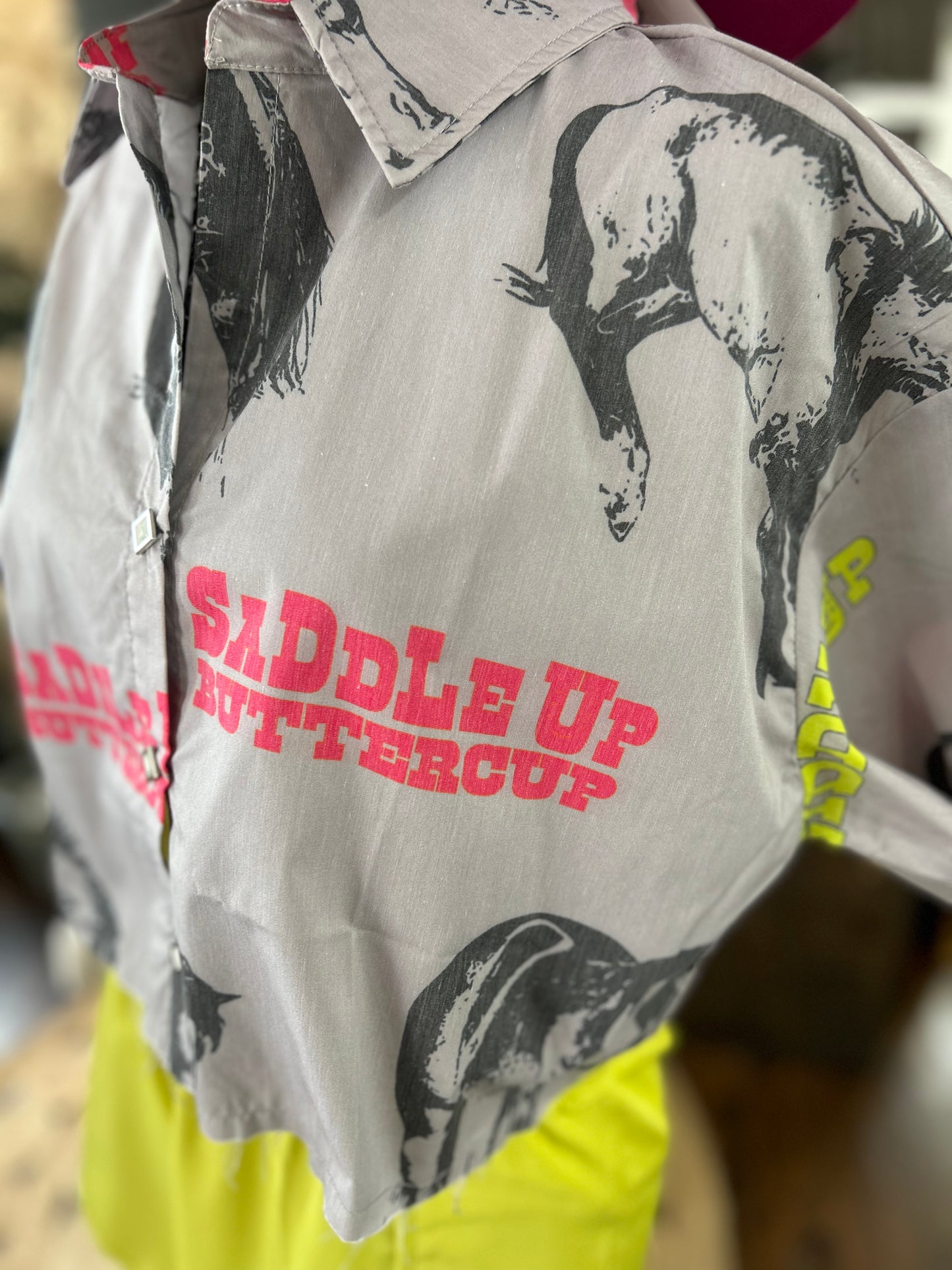 Giddy Up Crop Button Up