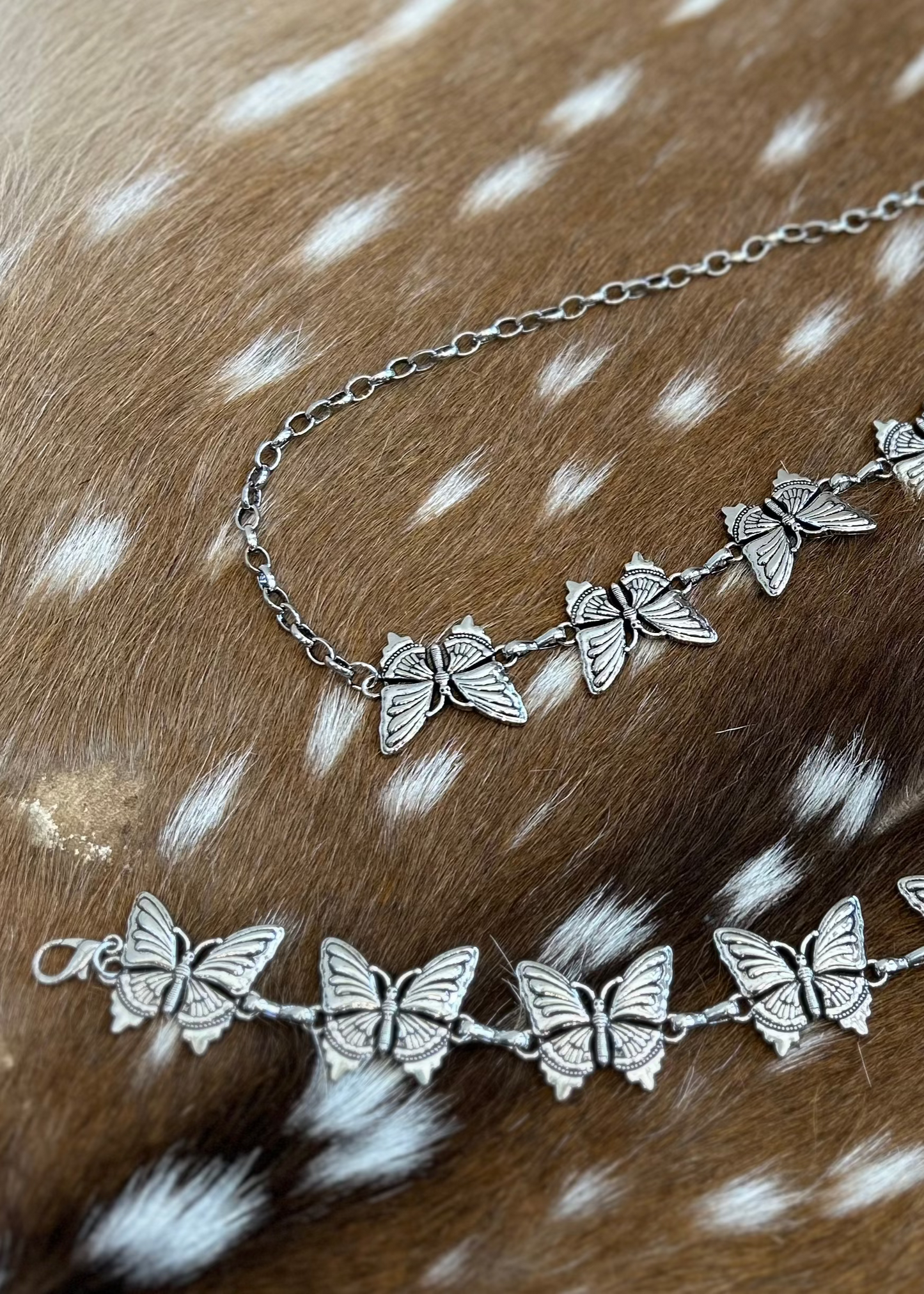 Metallic Butterfly Chain Belt