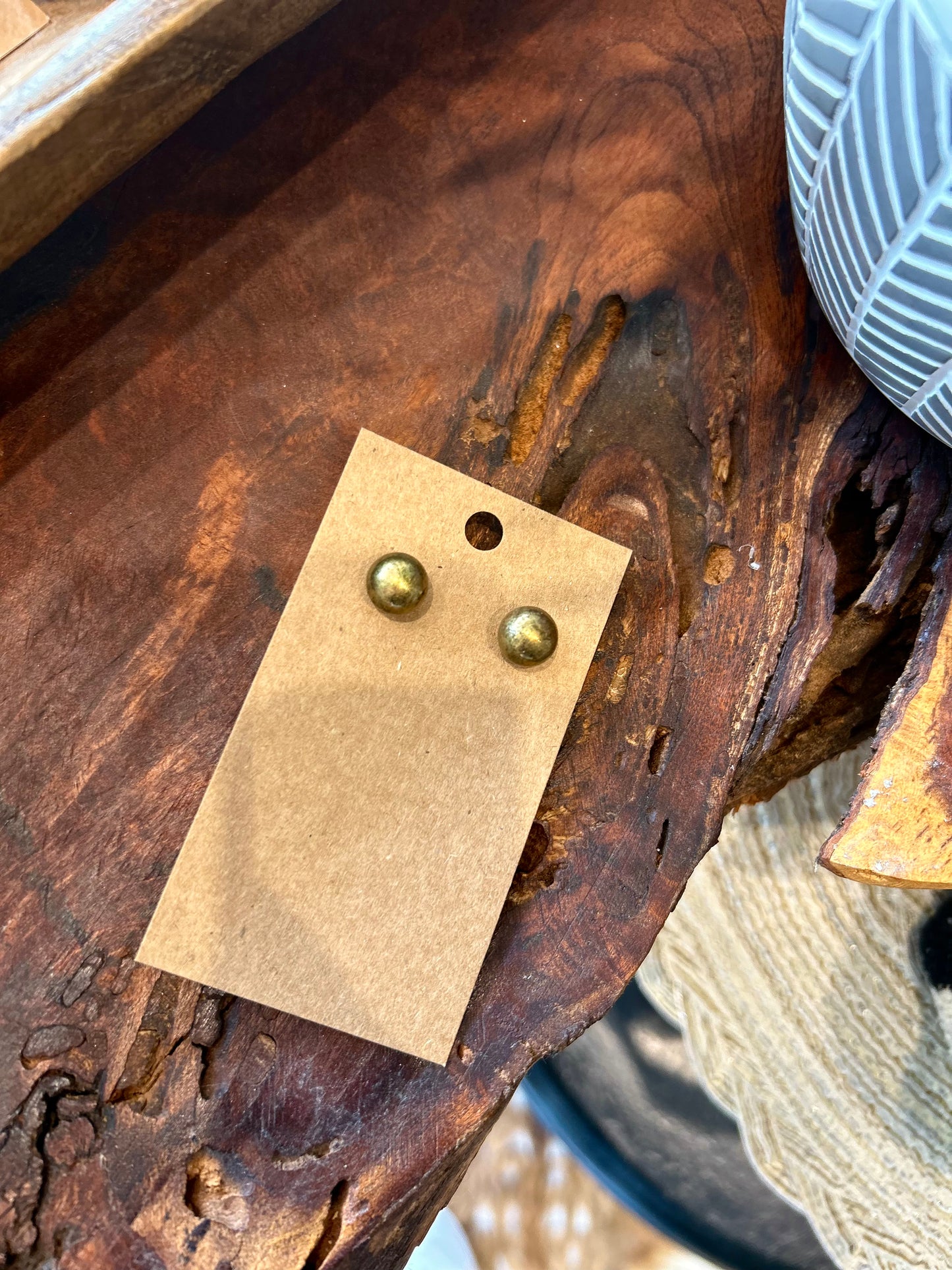 Broze Worn Stud Earrings