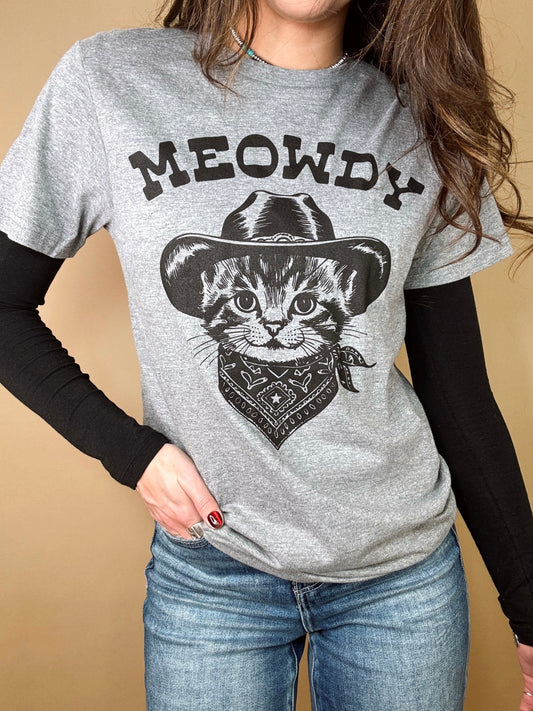 Meowdy Cowboy Cat Graphic Tee
