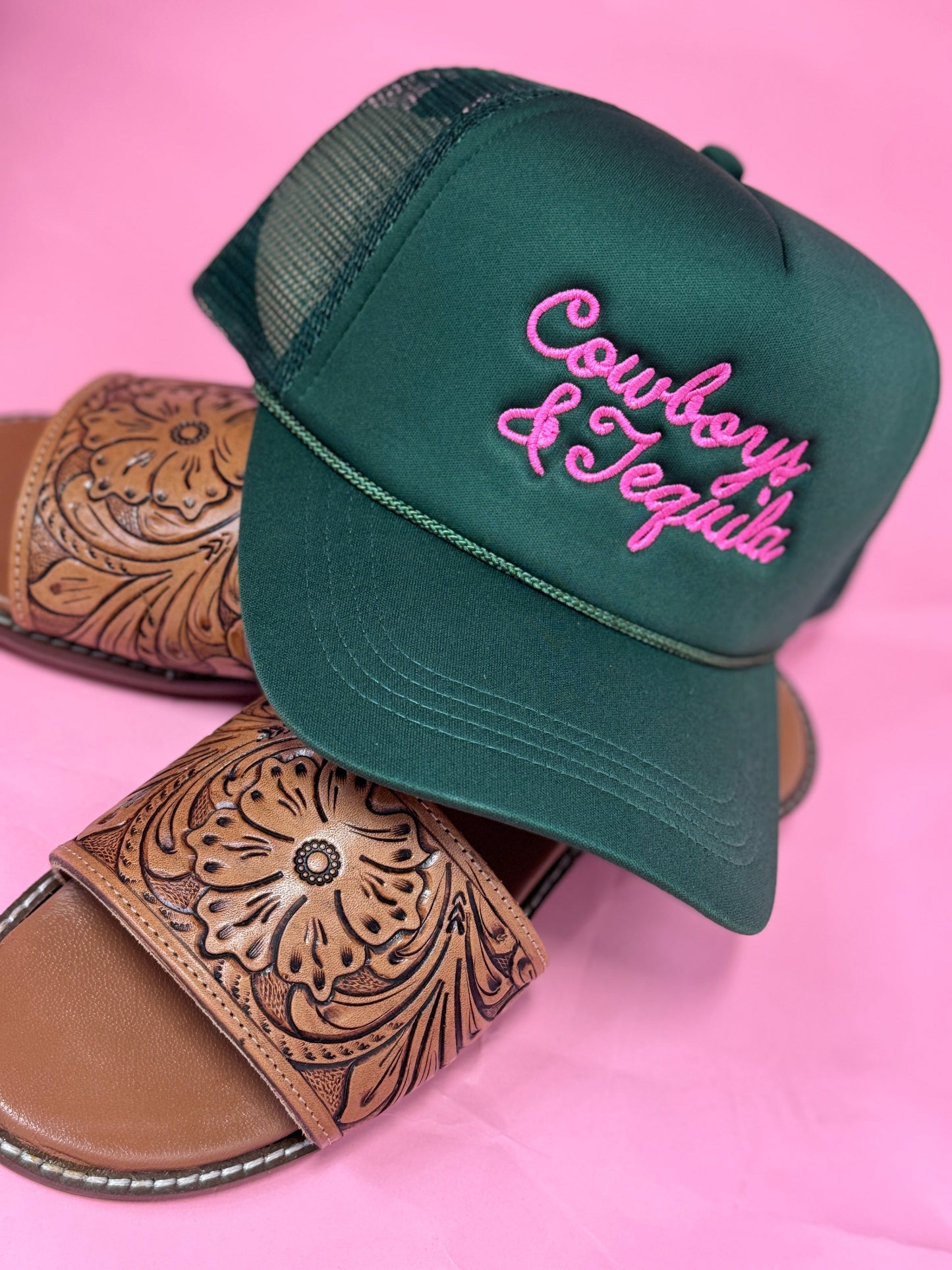 Cowboys & Tequila Embroidered Trucker Cap