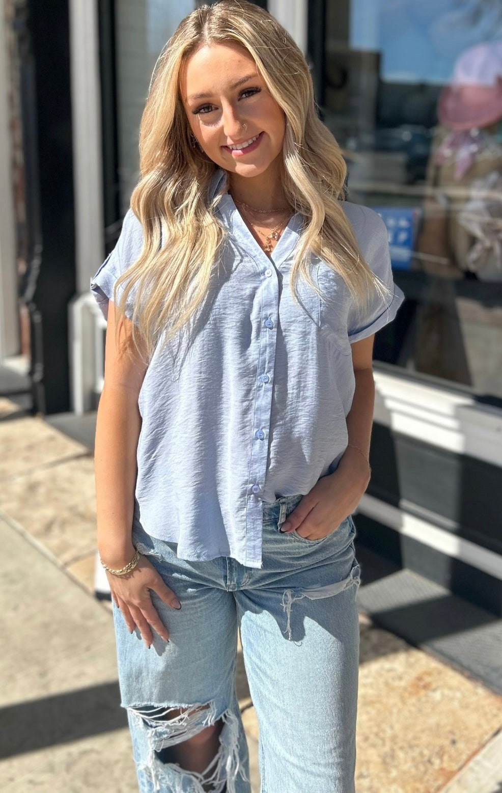 The Aubrie Blue Top
