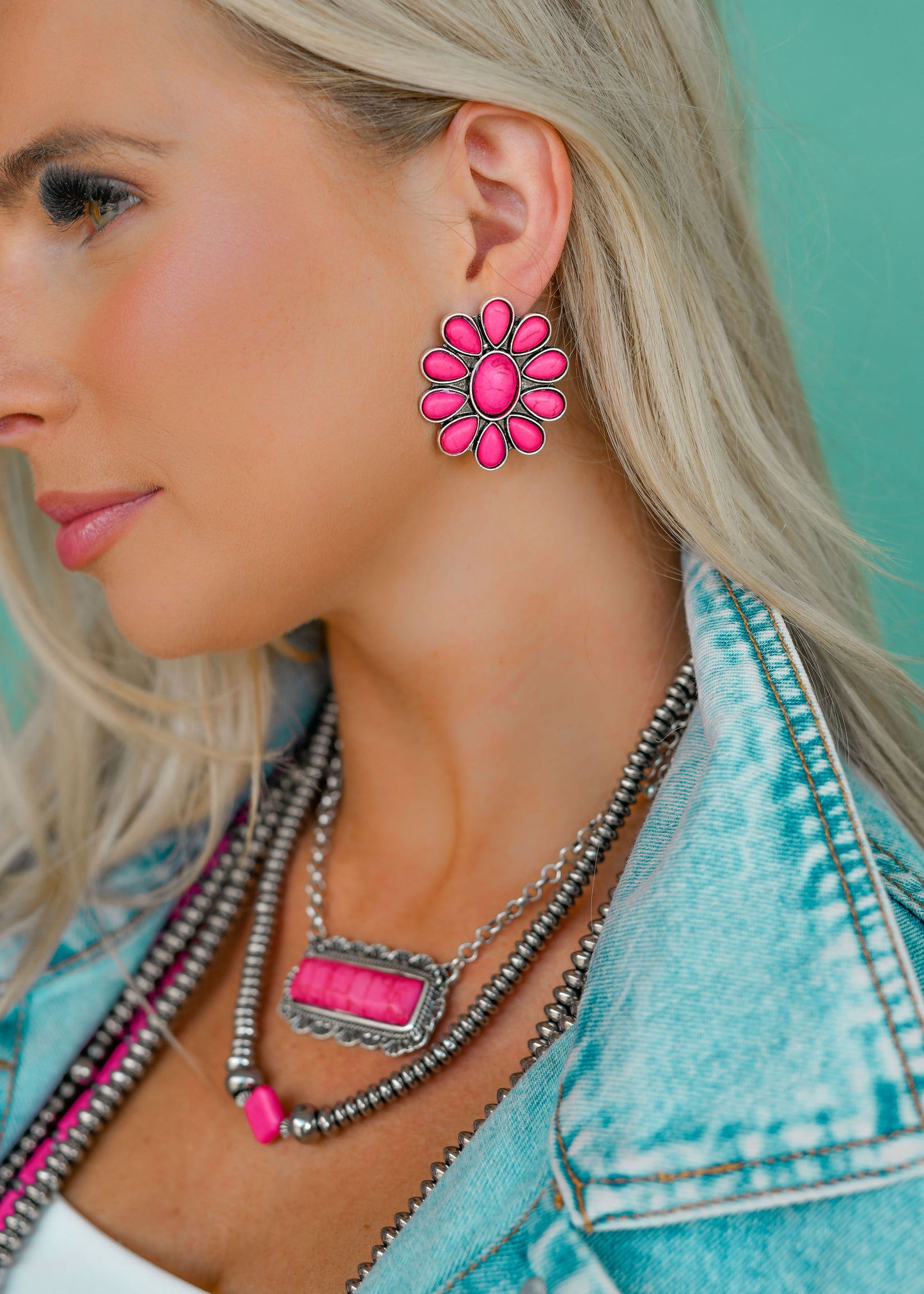 The Ashley Flower Concho Earrings