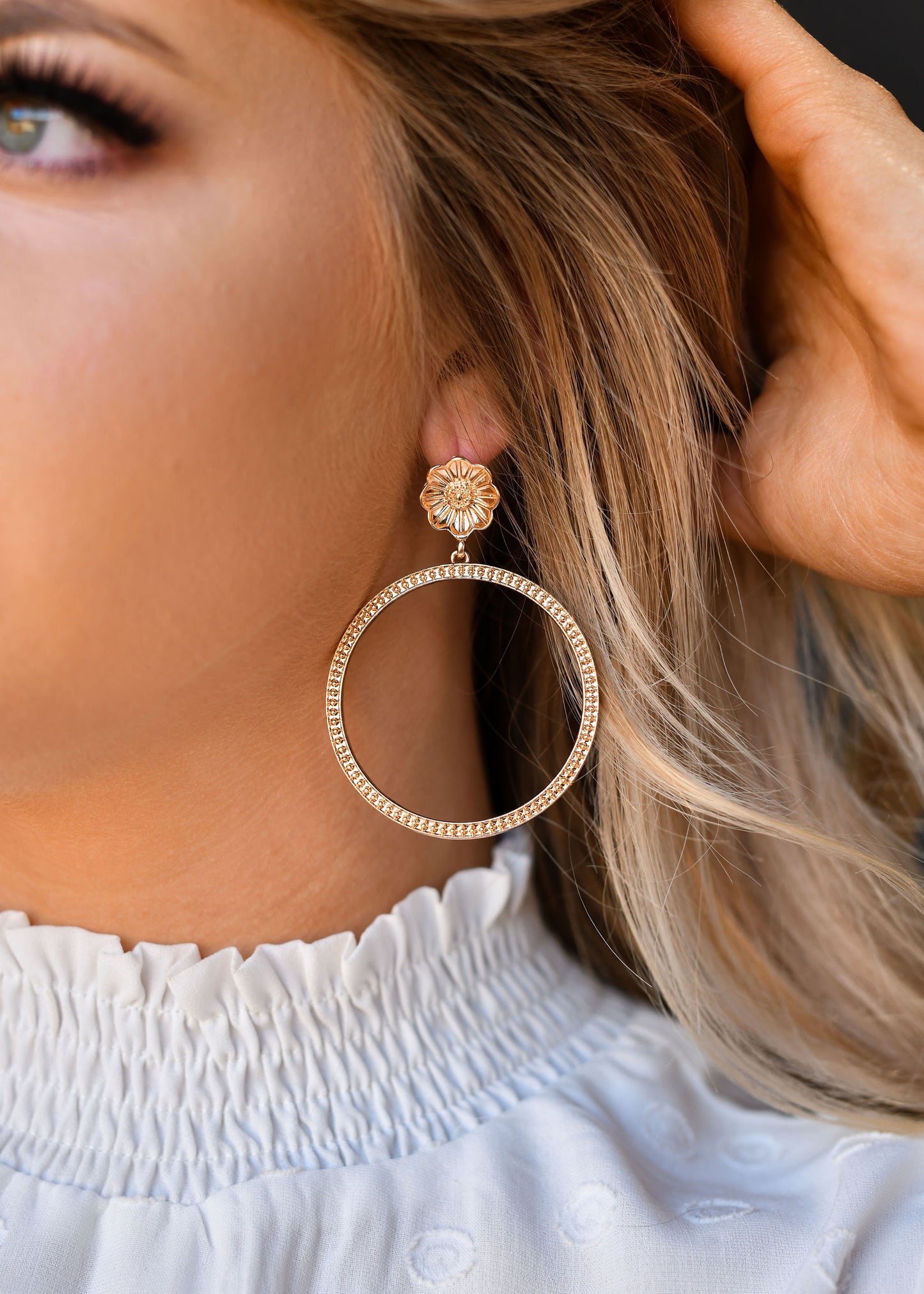 The Daisy Flower Hoop Earrings