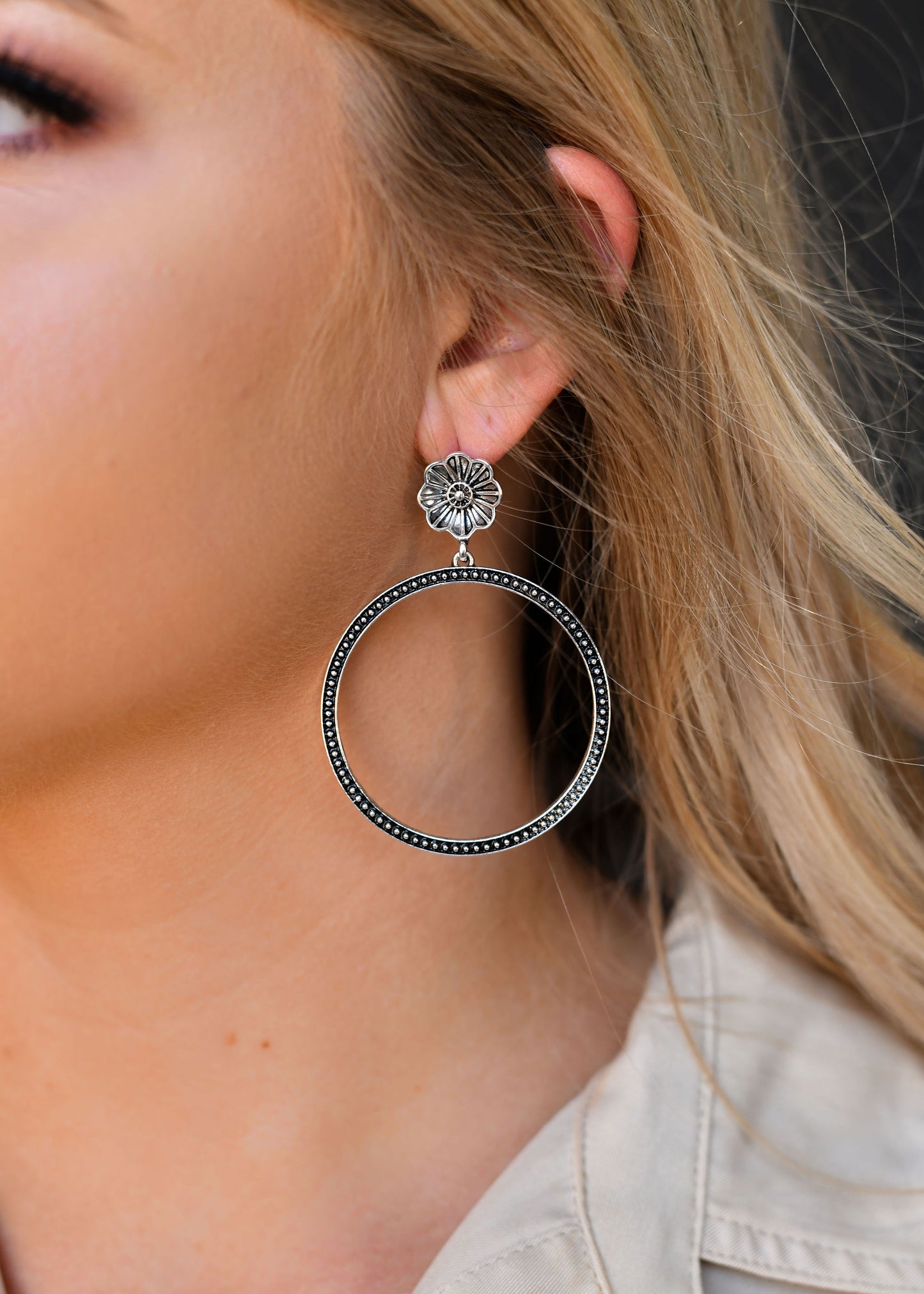 The Daisy Flower Hoop Earrings