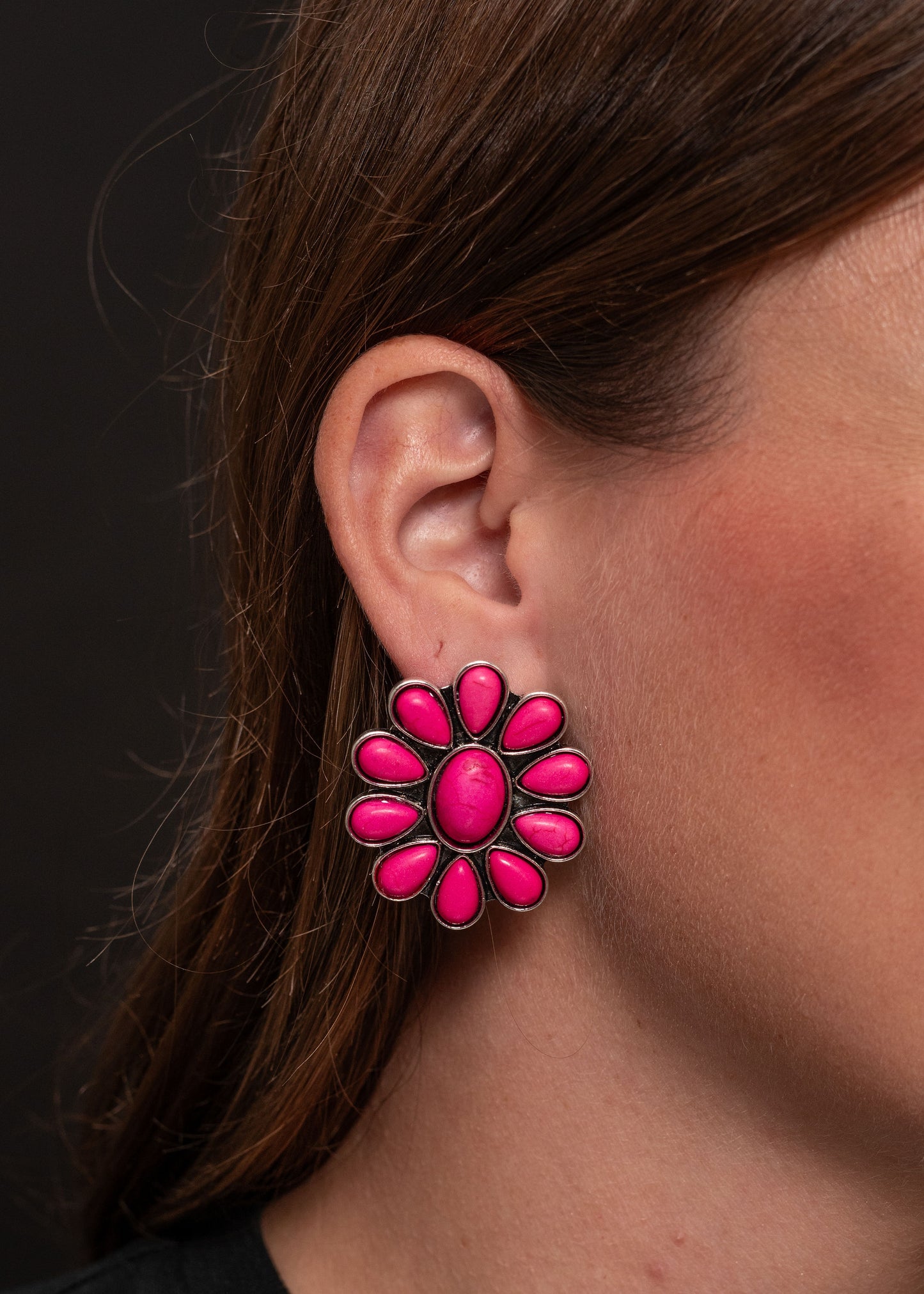 The Ashley Flower Concho Earrings