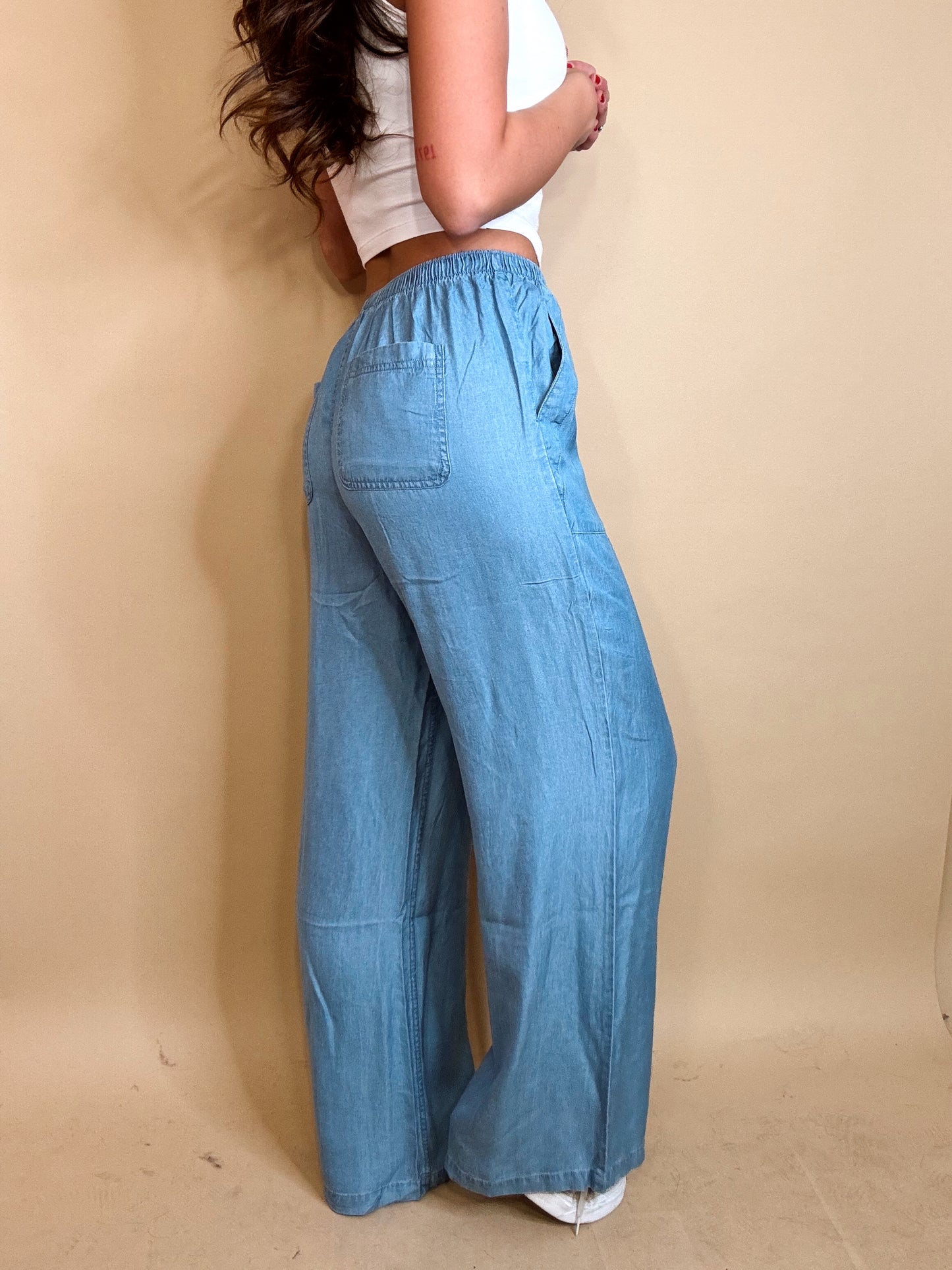 Chambray Belle Drawstring Pants