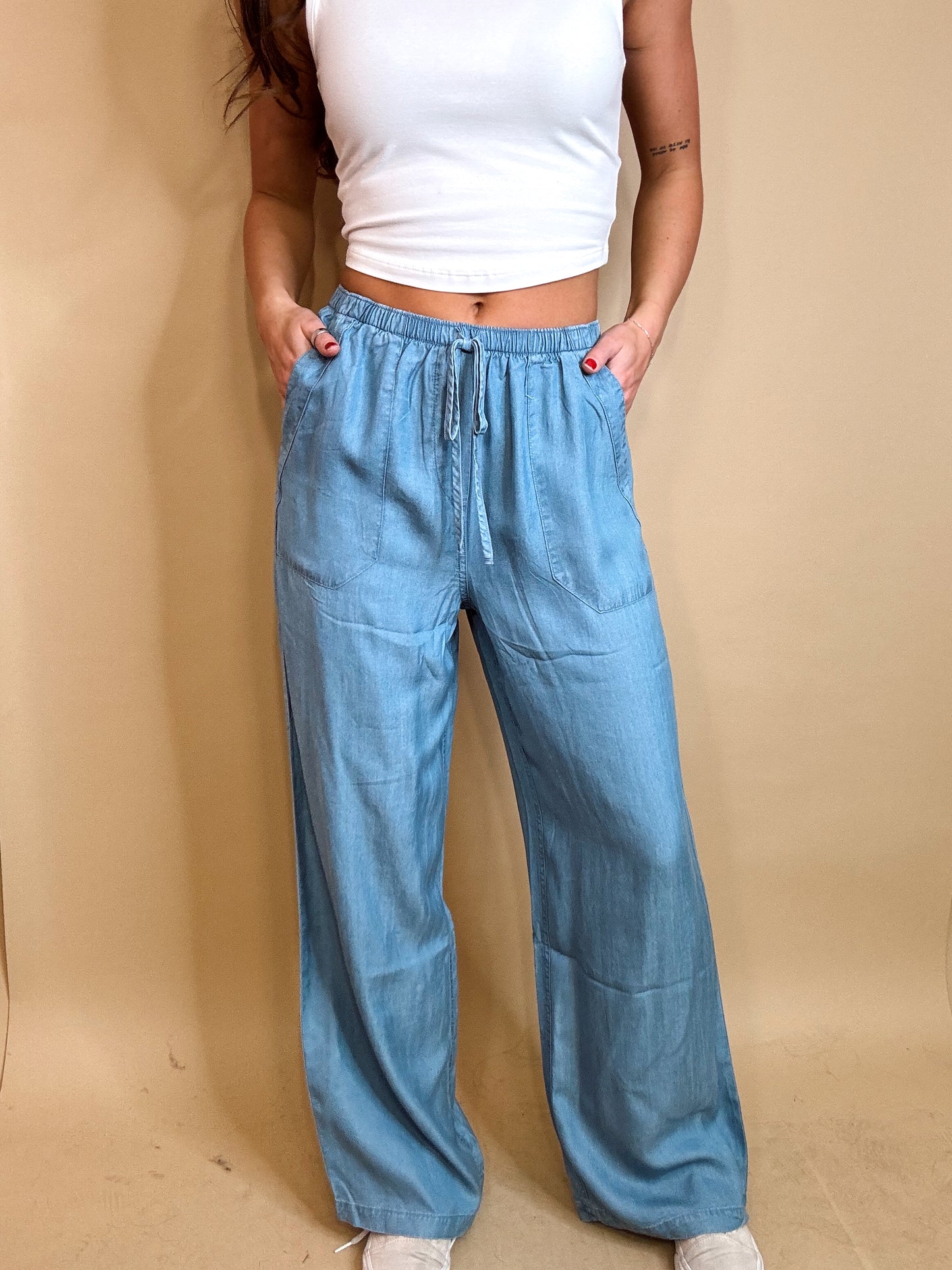 Chambray Belle Drawstring Pants