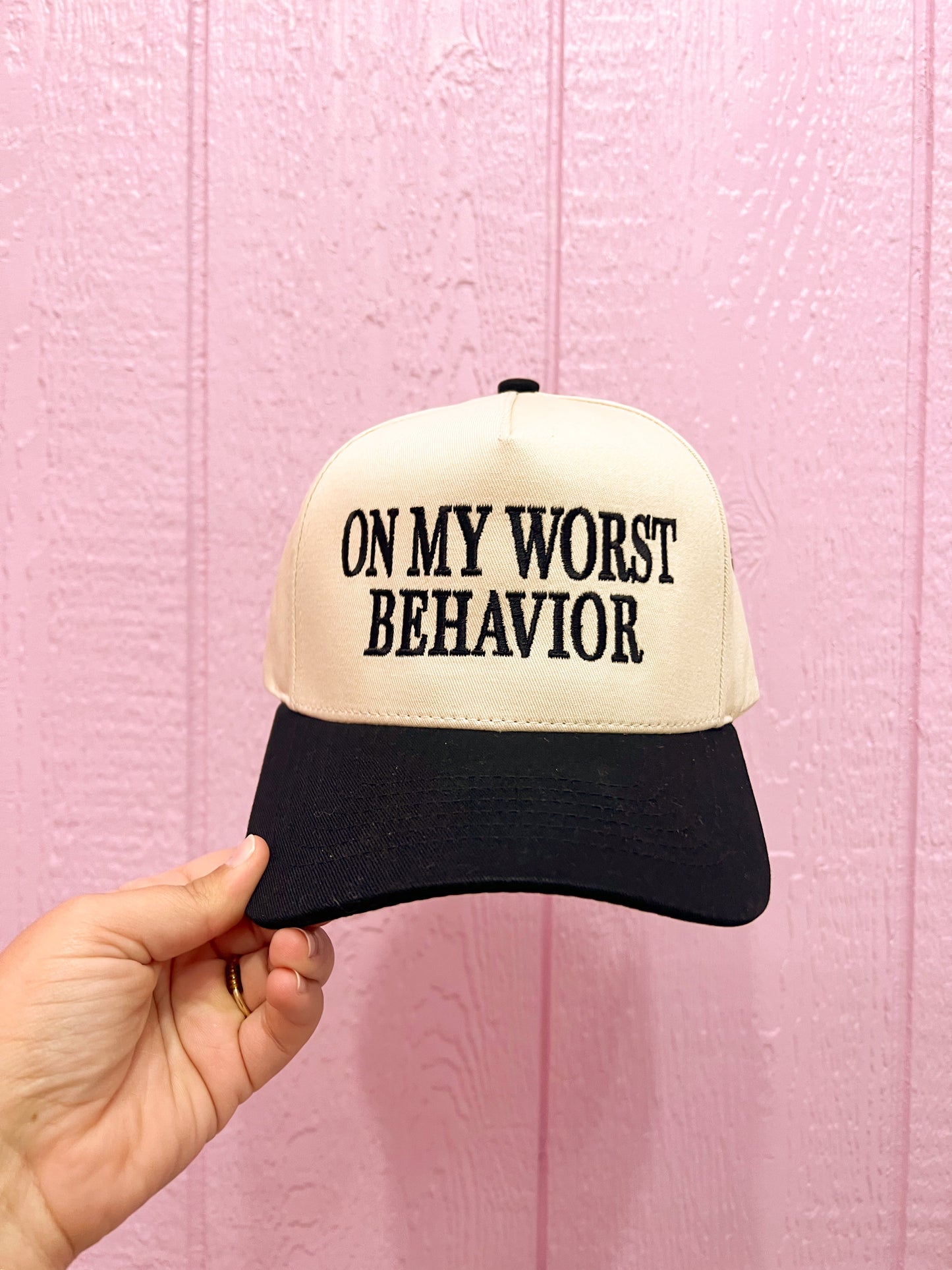 On My Worst Behavior Trucker Hat